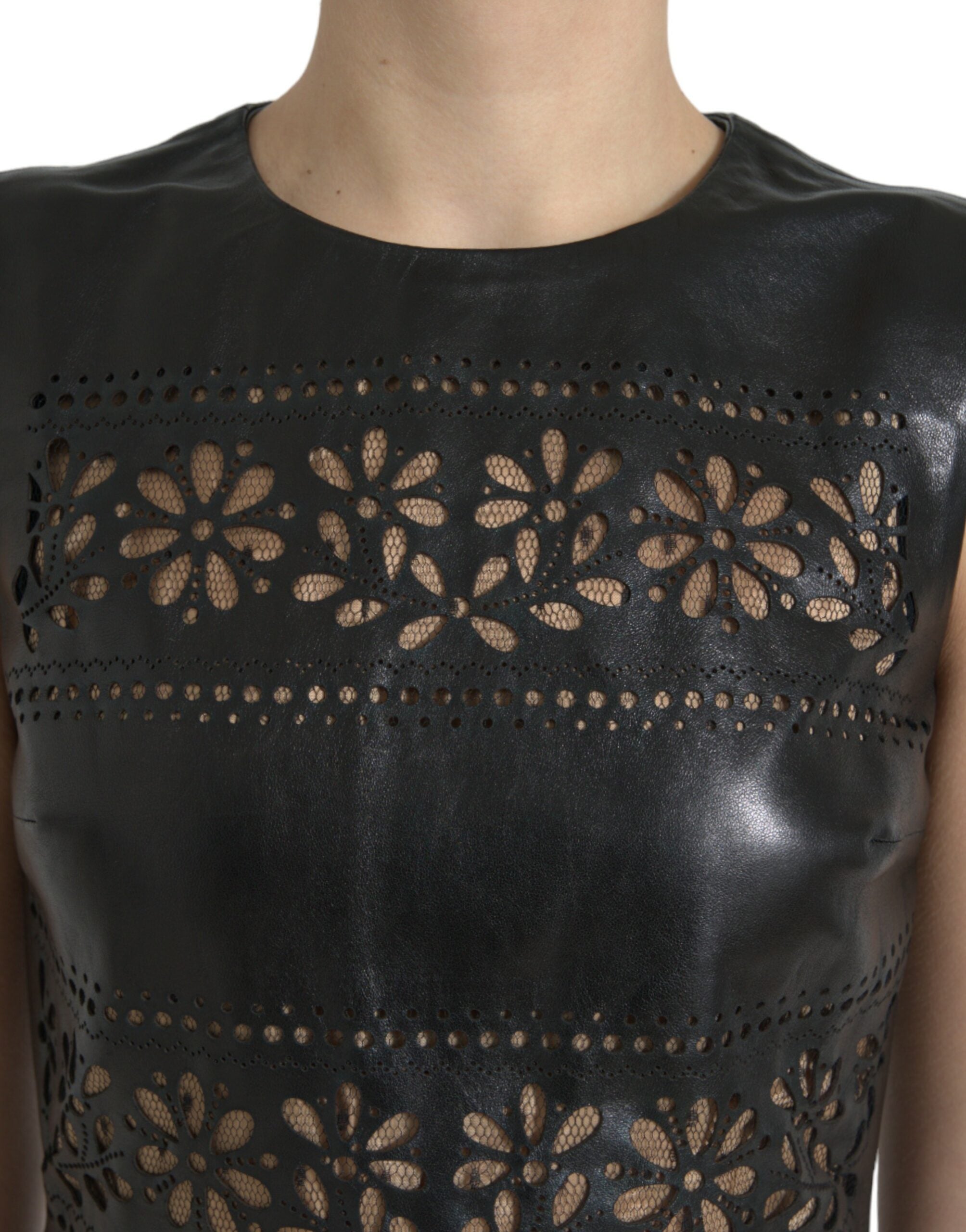 Valentino Glänzend Schwarzes Nylon Ausschnitt A-Linie Minikleid