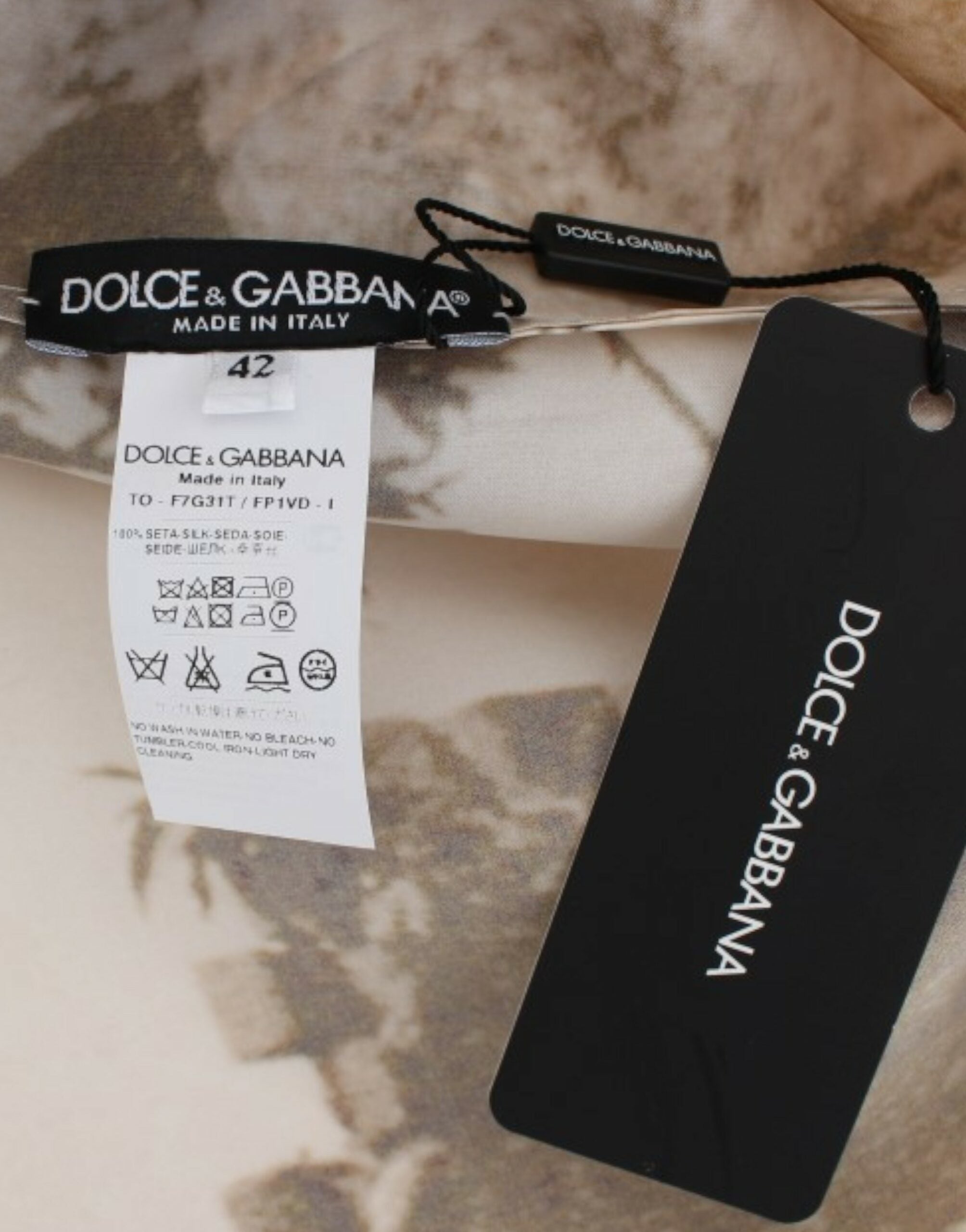 Dolce & Gabbana Braune Taormina-Seidenbluse