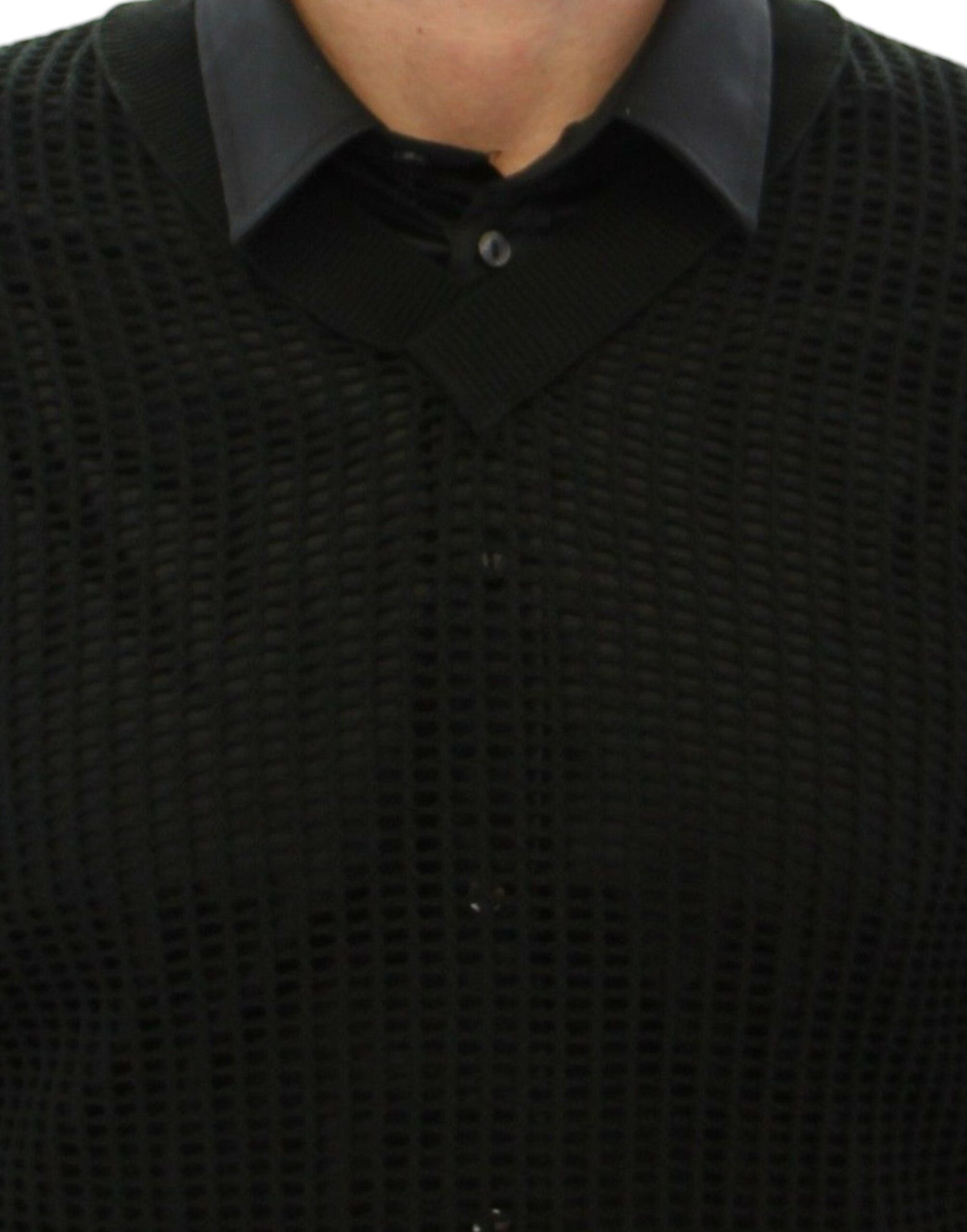 Dolce & Gabbana Dunkelgrüner Runway Netz Pullover Netzpullover