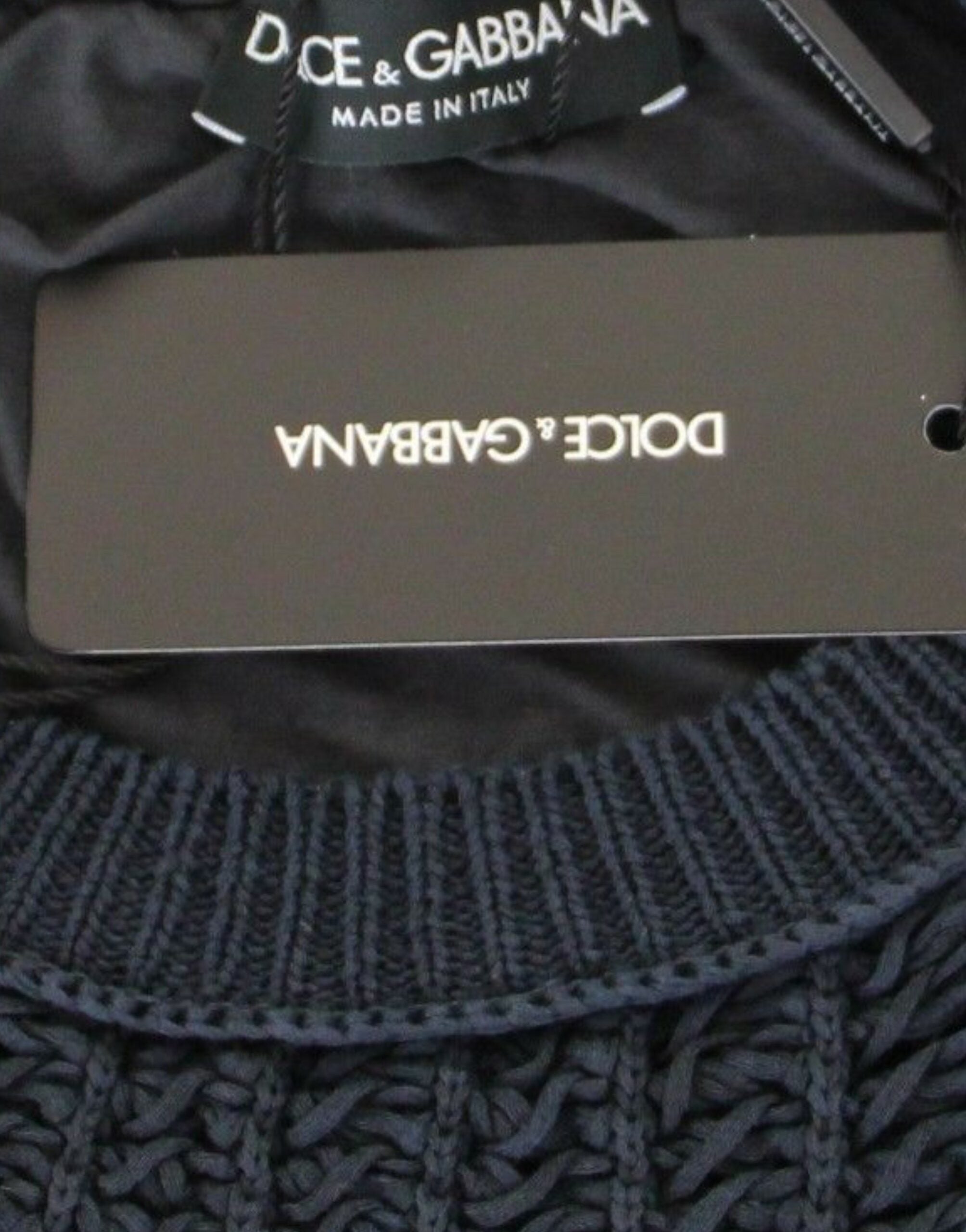 Dolce & Gabbana Blau Runway Netz Pullover Netzpullover