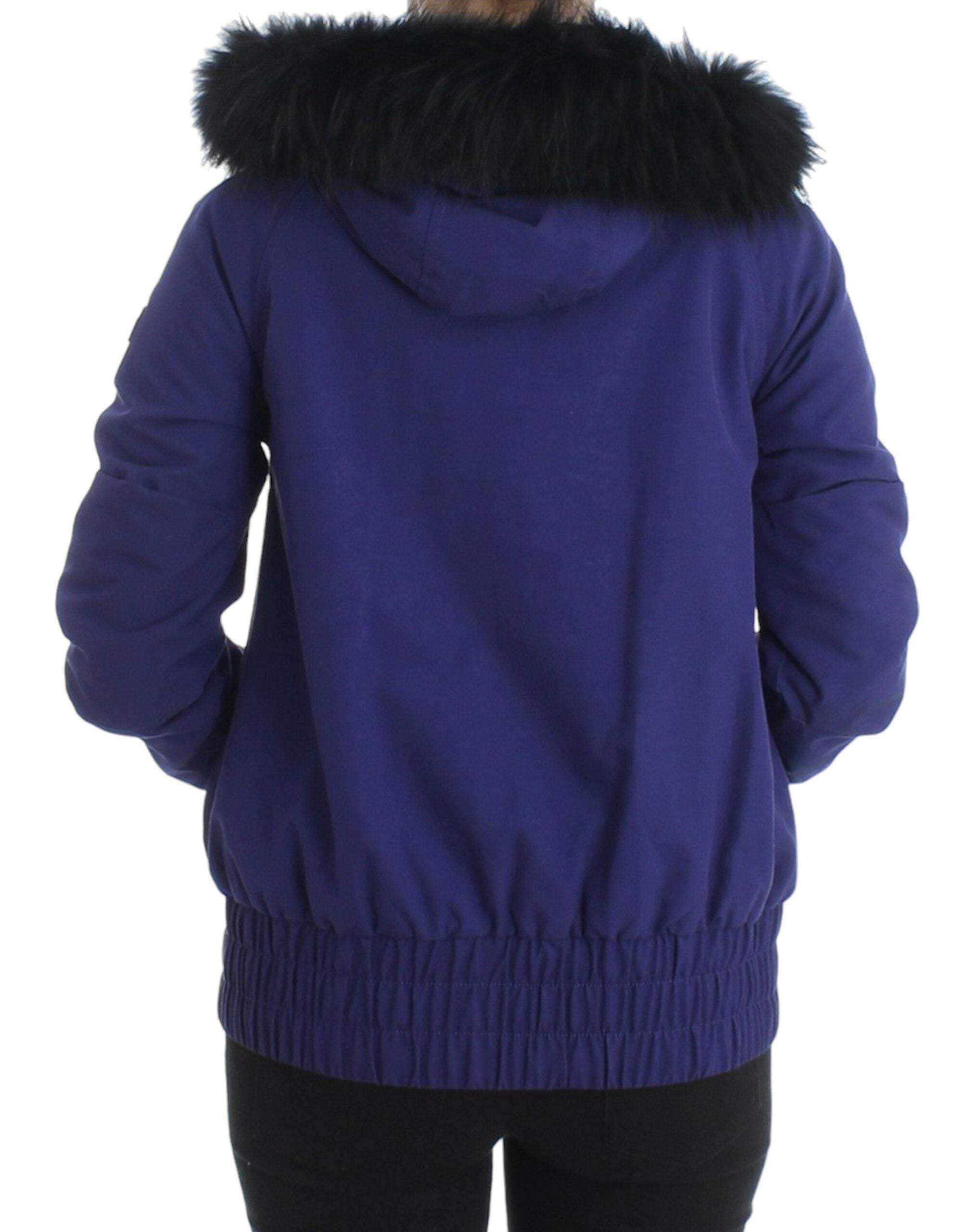 GF Ferre Blaue wattierte Jacke mit Kapuze Kurz K-Way