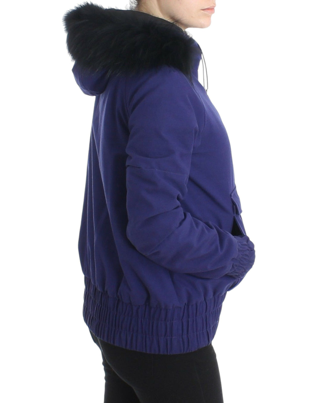 GF Ferre Blaue wattierte Jacke mit Kapuze Kurz K-Way