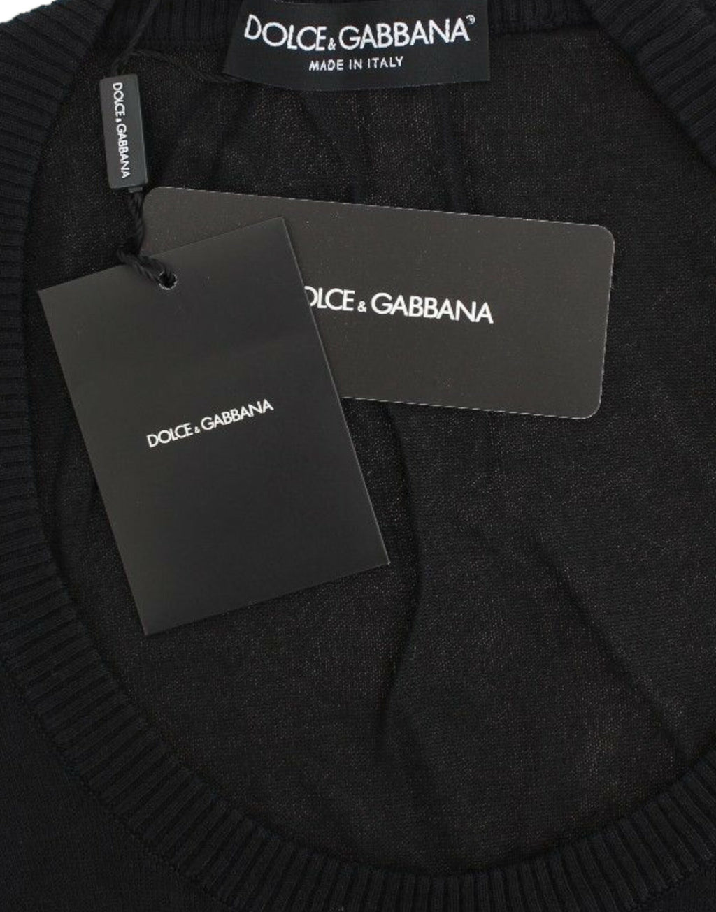 Dolce & Gabbana Schwarzer Kaschmirpullover mit Rundhalsausschnitt Pullover