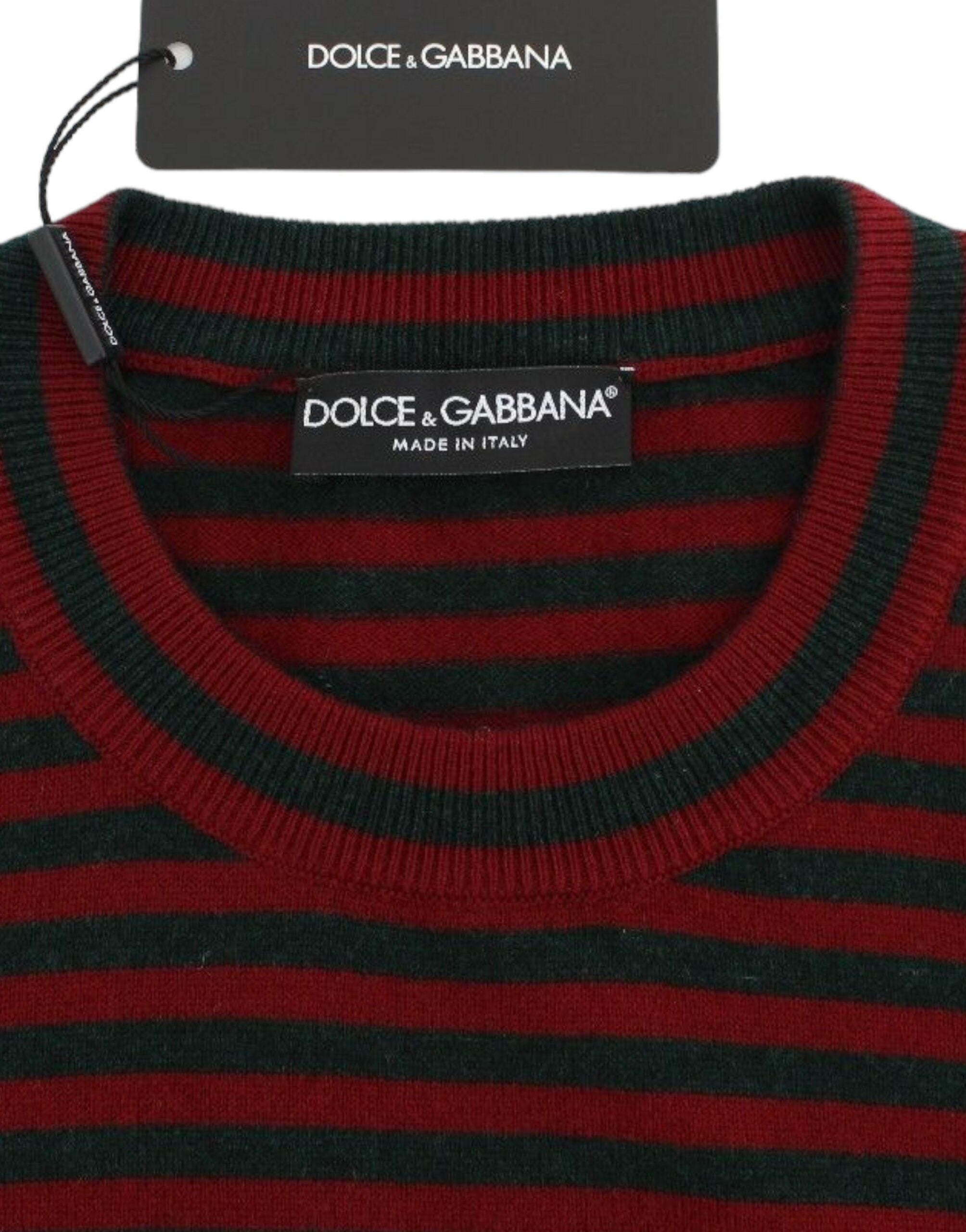 Dolce & Gabbana Rotgrauer Kaschmir-Kurzarmpullover