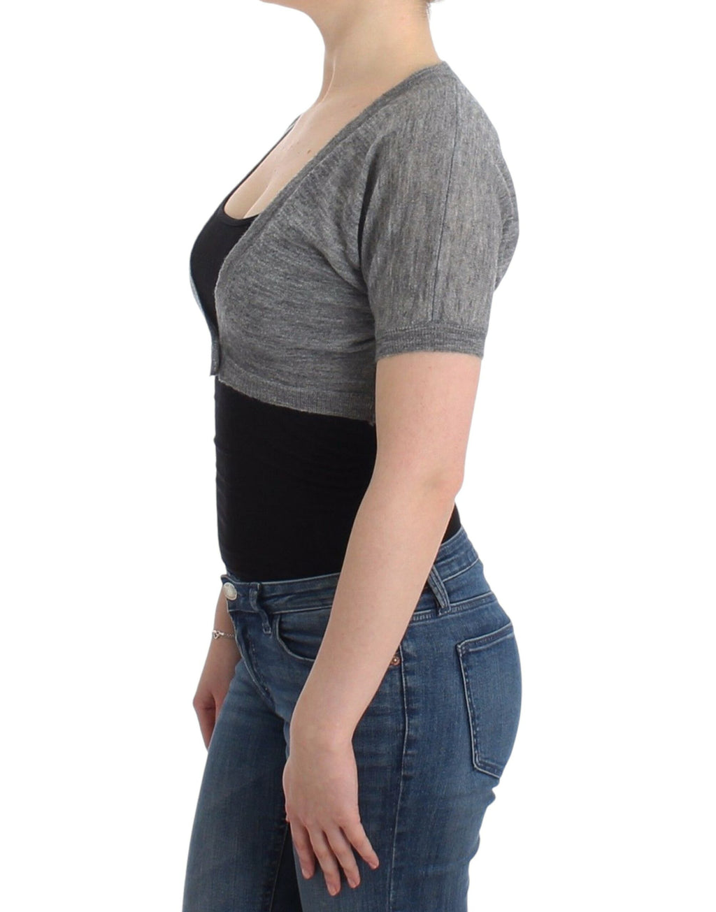 Ermanno Scervino Dessous Strickpullover Strickjacke Bolero Grau