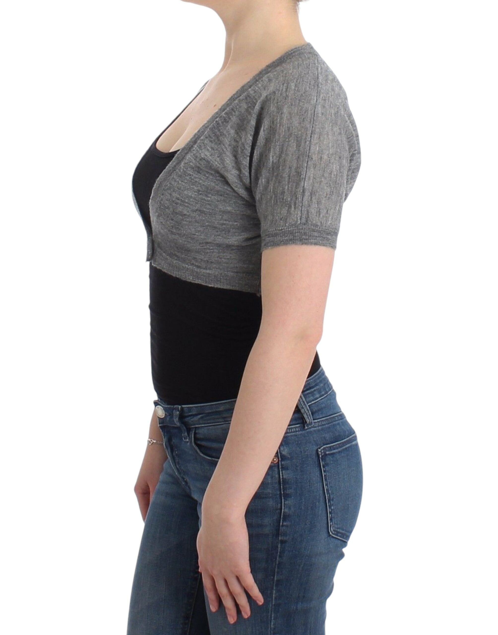 Ermanno Scervino Dessous Strickpullover Strickjacke Bolero Grau