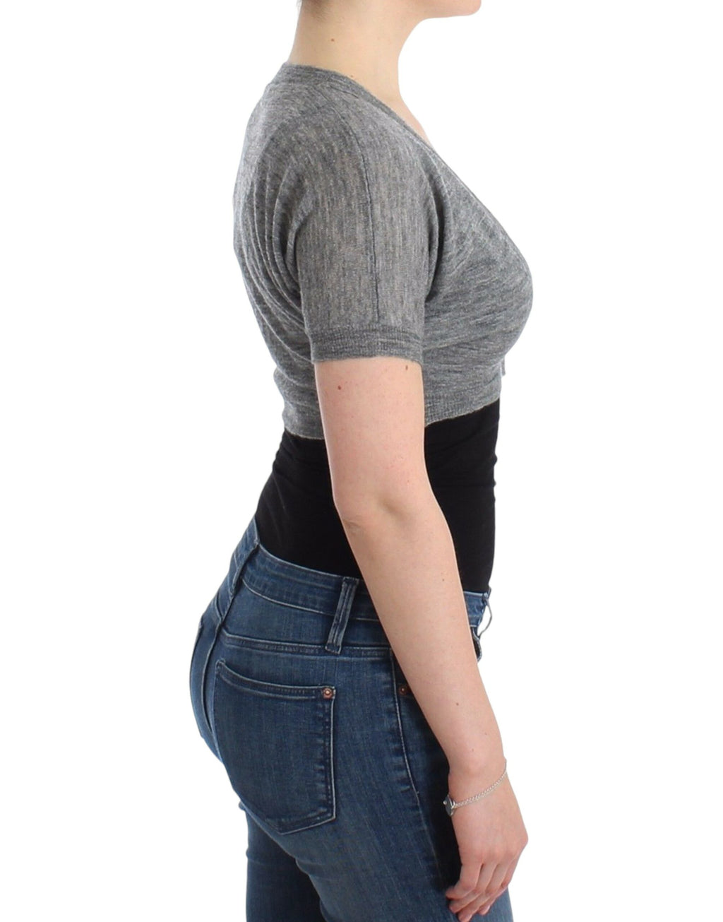 Ermanno Scervino Dessous Strickpullover Strickjacke Bolero Grau