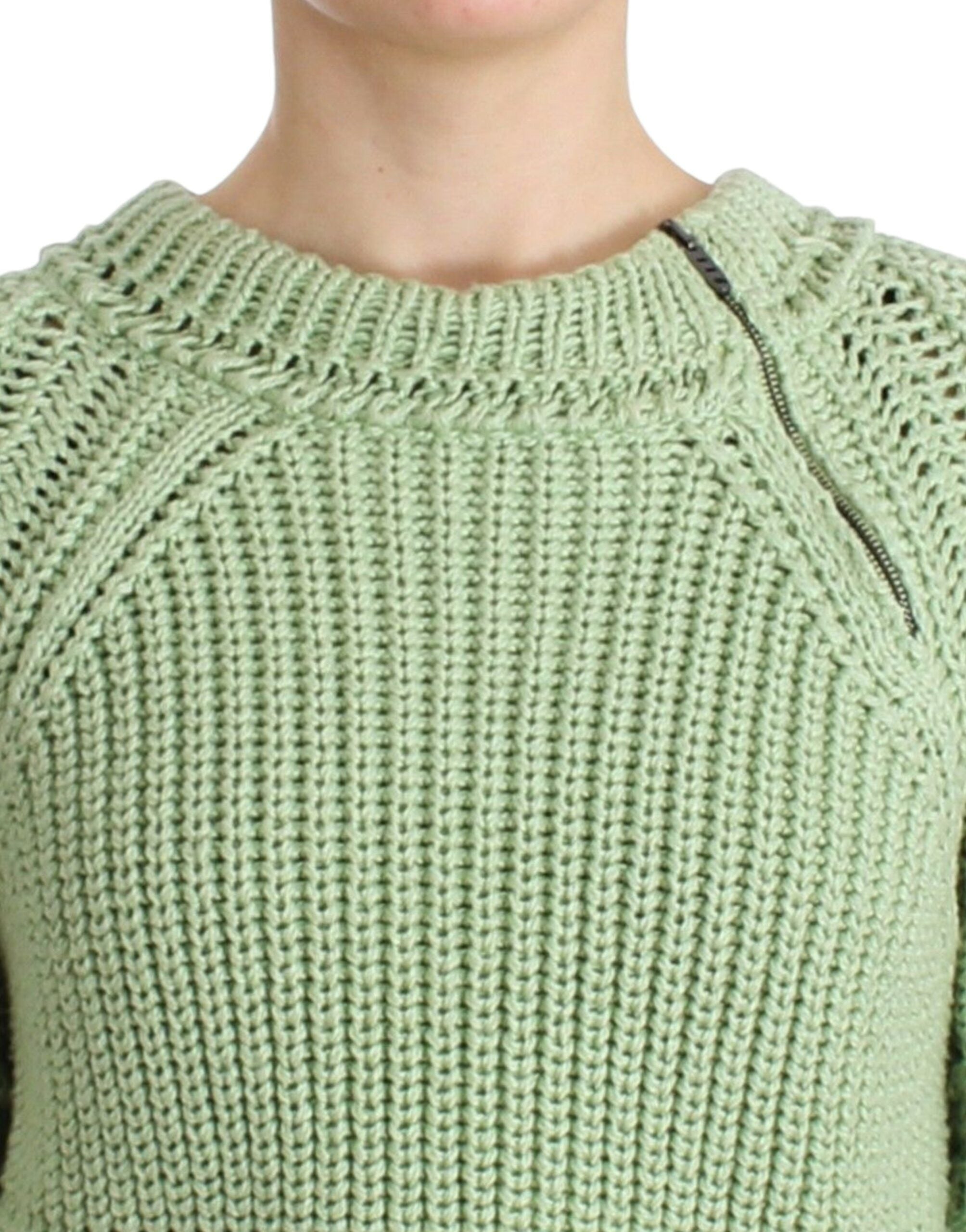 Ermanno Scervino Grüner Cropped Knit Pullover Strickpullover