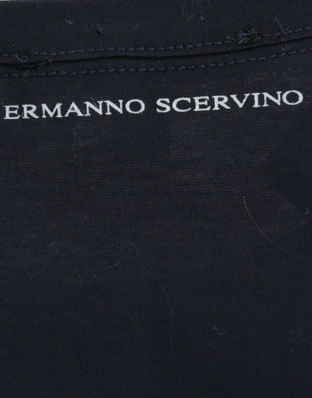 Ermanno Scervino Lingerie Blaues Logo-T-Shirt mit Rundhalsausschnitt aus Baumwolle