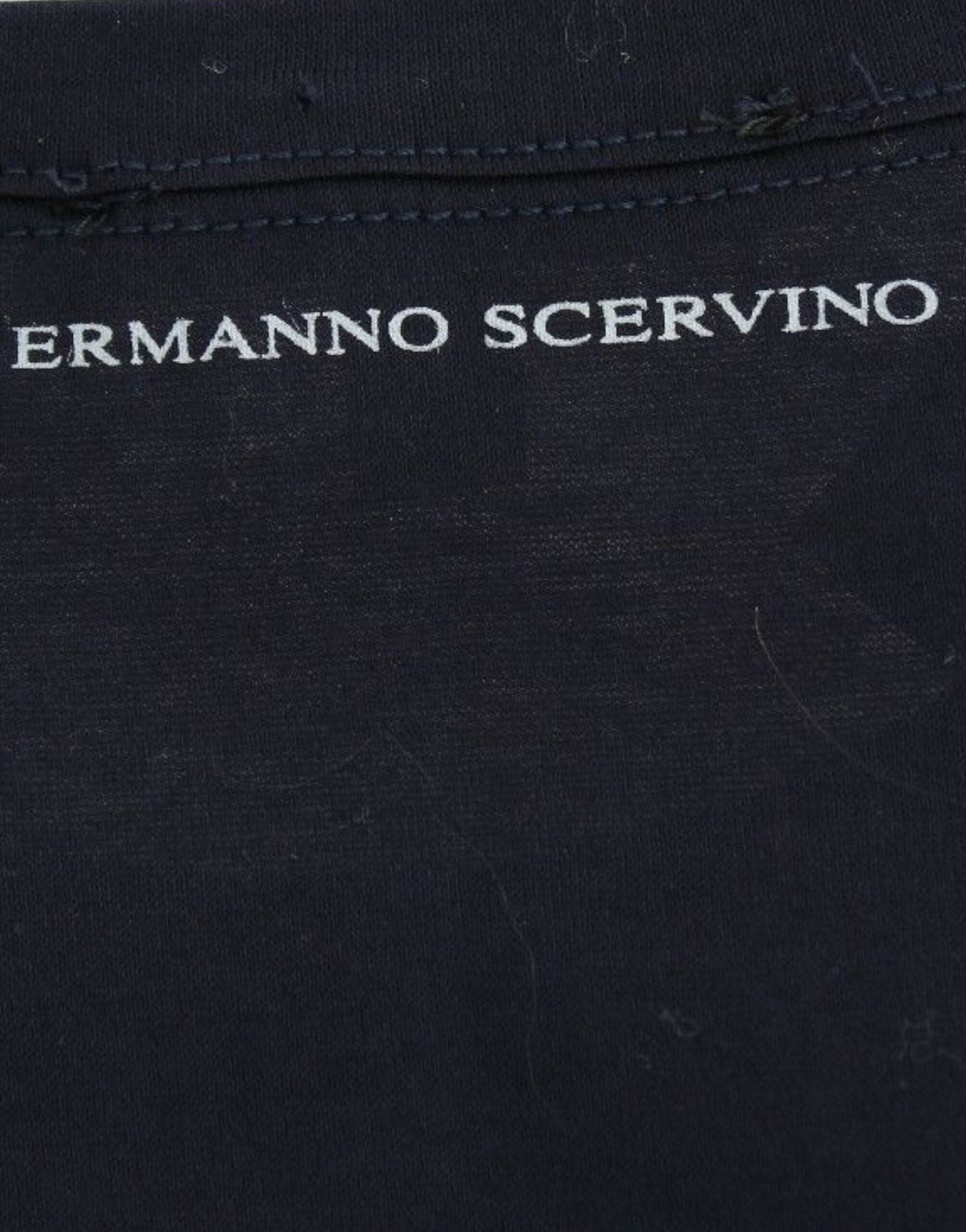 Ermanno Scervino Lingerie Blaues Logo-T-Shirt mit Rundhalsausschnitt aus Baumwolle