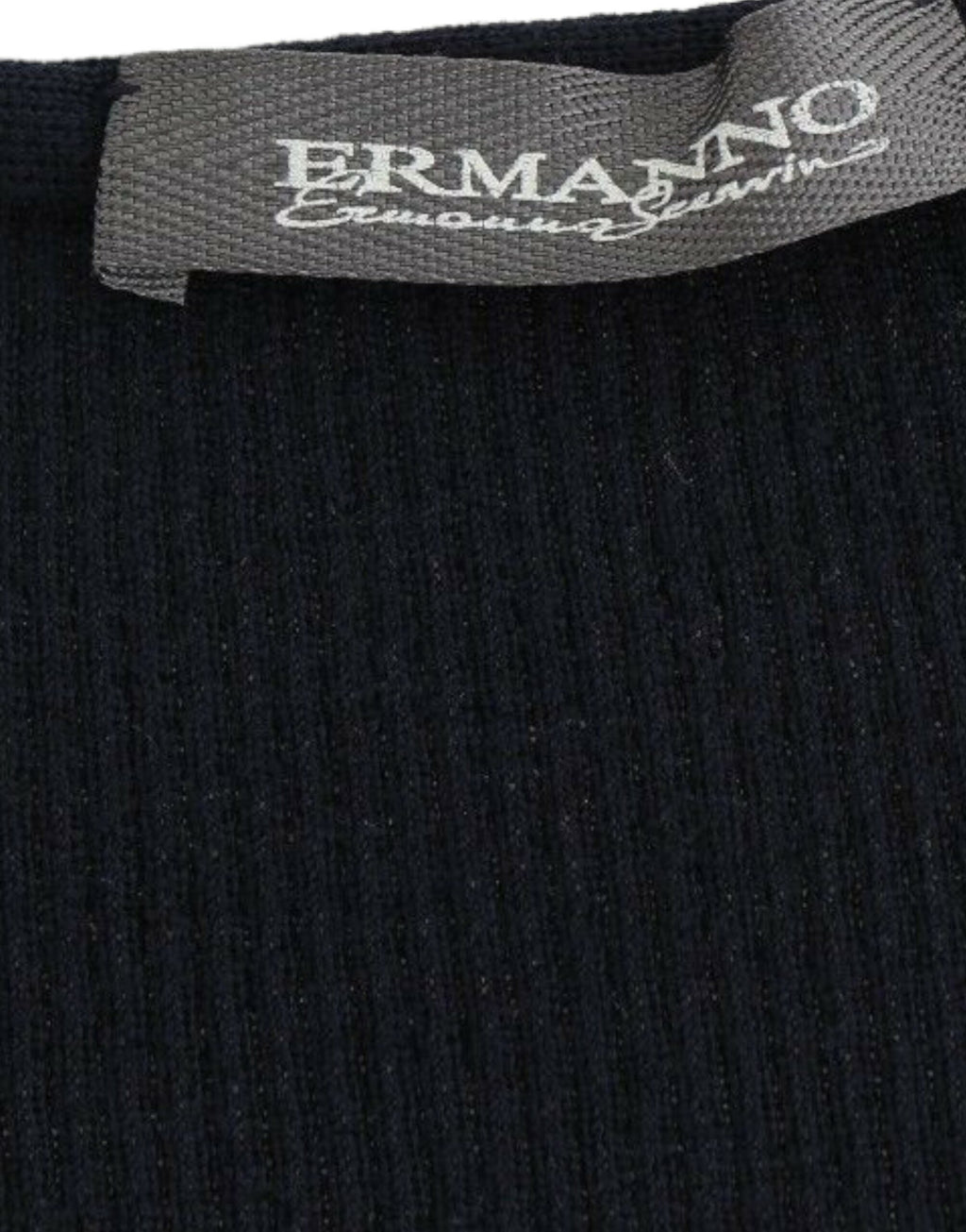 Ermanno Scervino Blaues Pullover-Oberteil aus gestrickter Stretch-Wolle