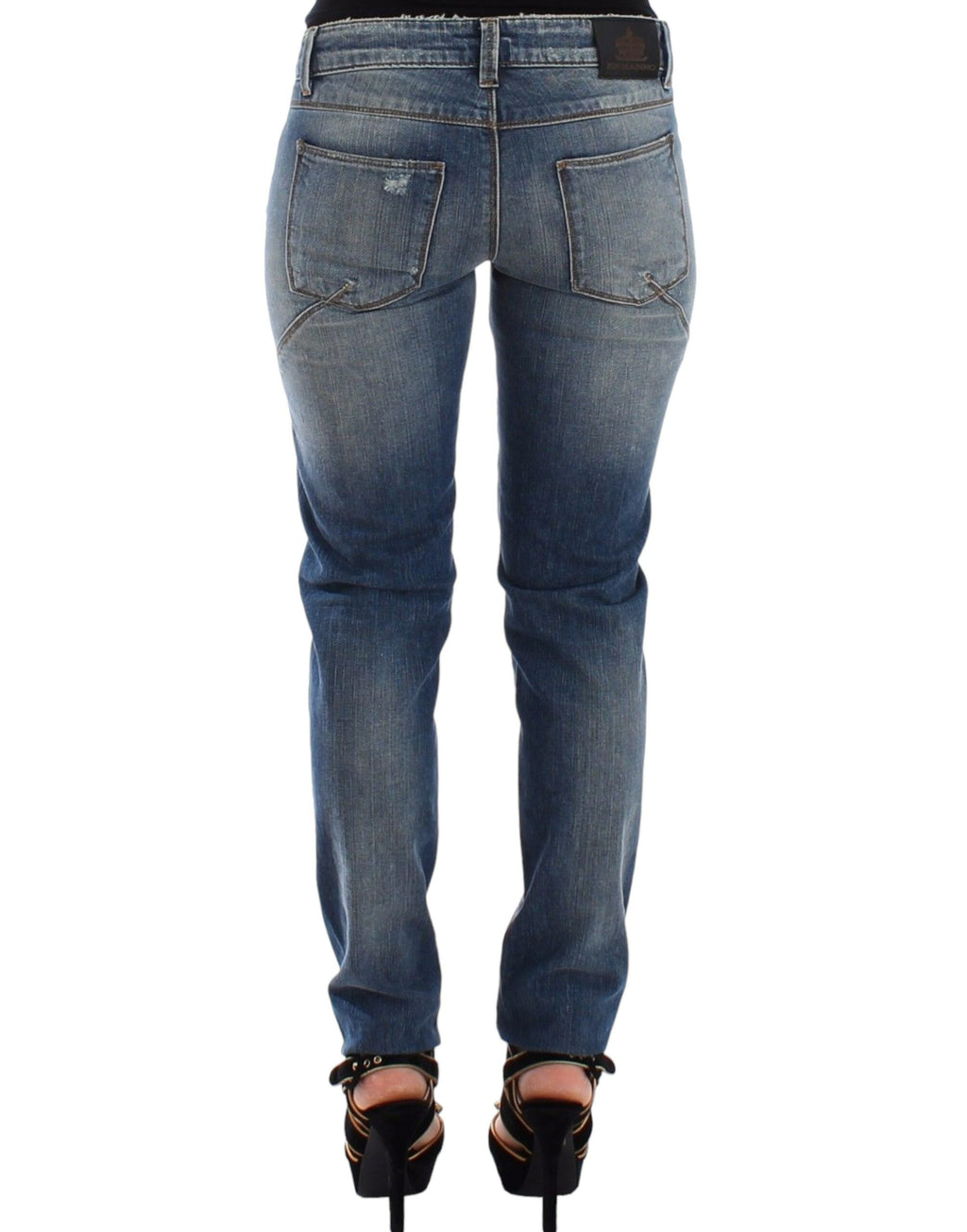 Ermanno Scervino Blaue Slim Jeans Denim-Hosen Straight Stretch