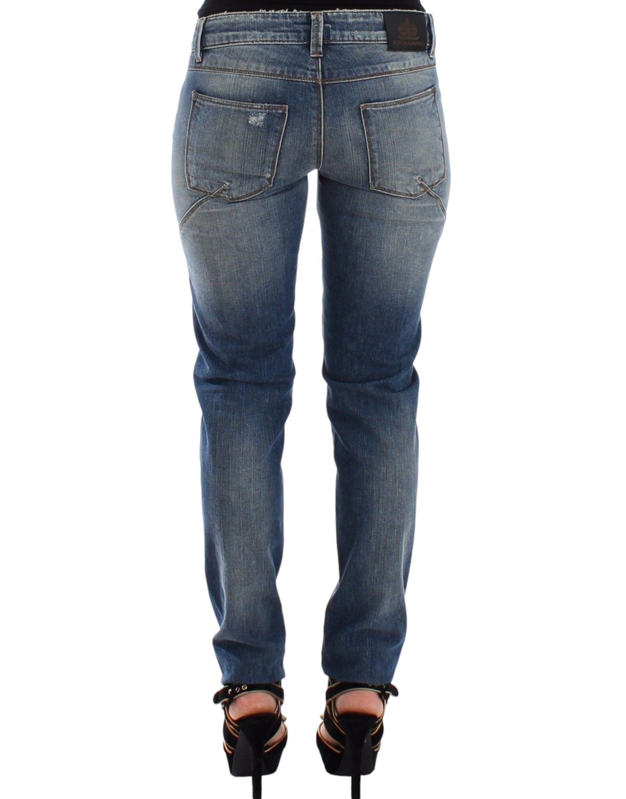 Ermanno Scervino Blaue Slim Jeans Denim-Hosen Straight Stretch