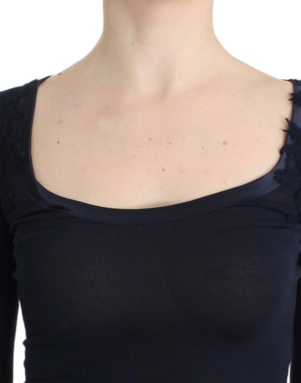 Ermanno Scervino Dessous Blau Top Bluse Pullover Spitze Rayon