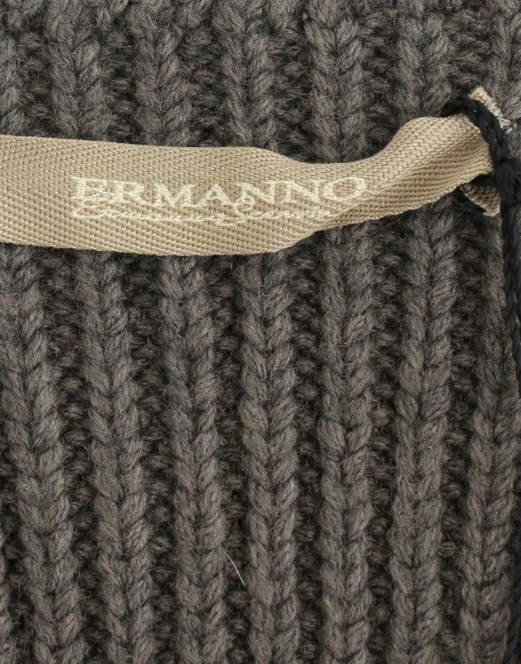 Ermanno Scervino Graues Strickoberteil Strickpullover aus Merinowolle
