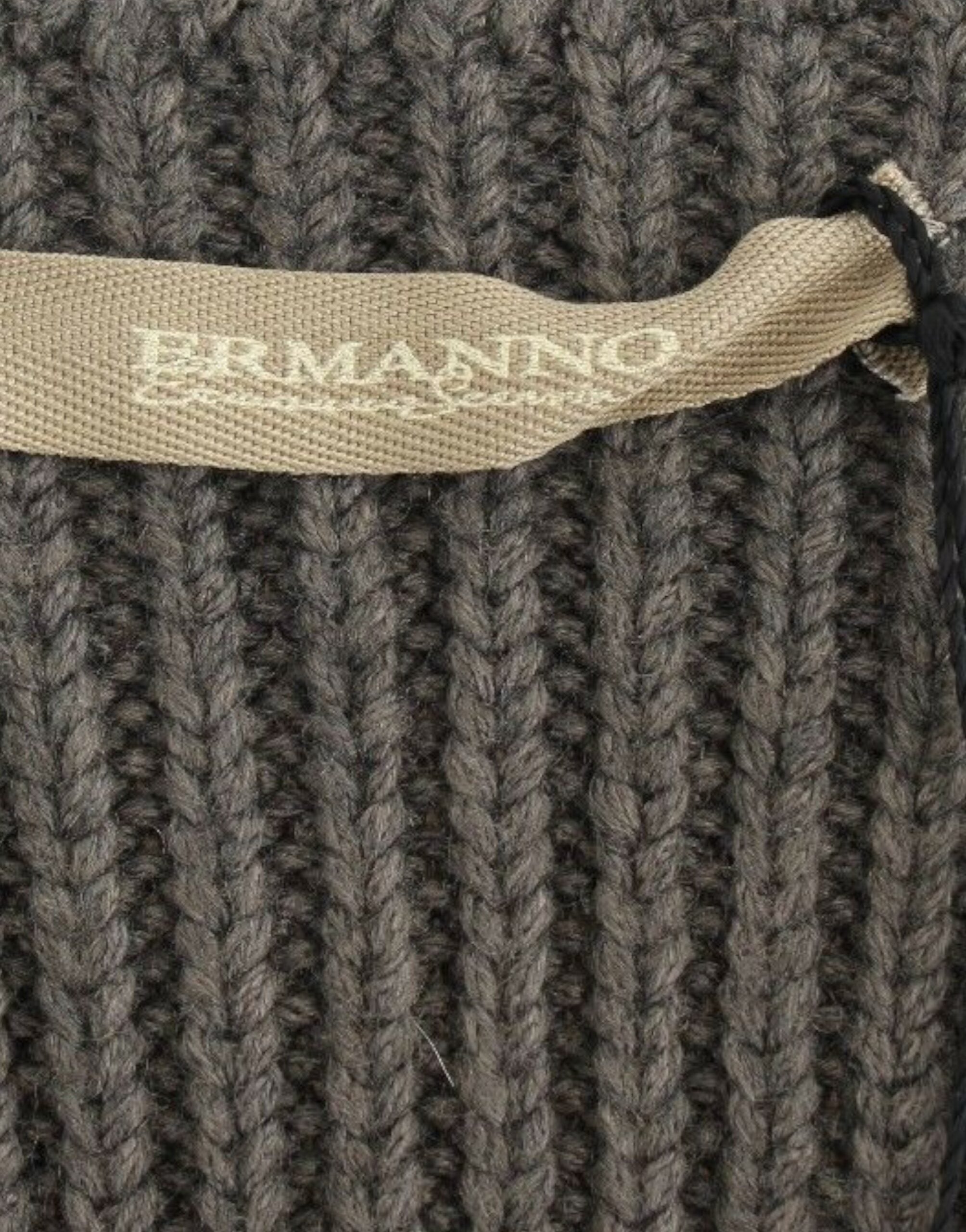 Ermanno Scervino Graues Strickoberteil Strickpullover aus Merinowolle