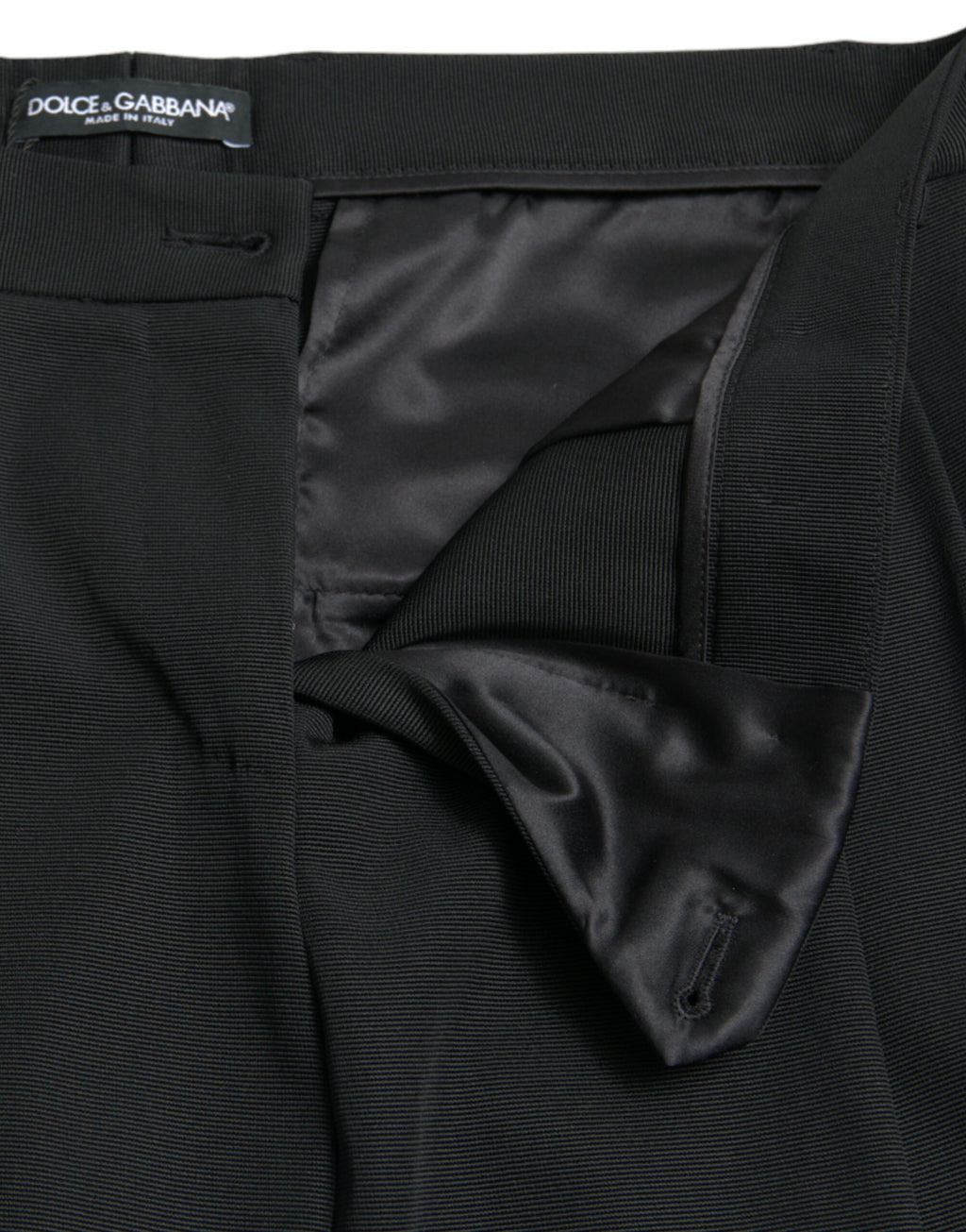 Dolce & Gabbana Schwarze Wollhose mit hoher Taille und konisch zulaufendem Schnitt