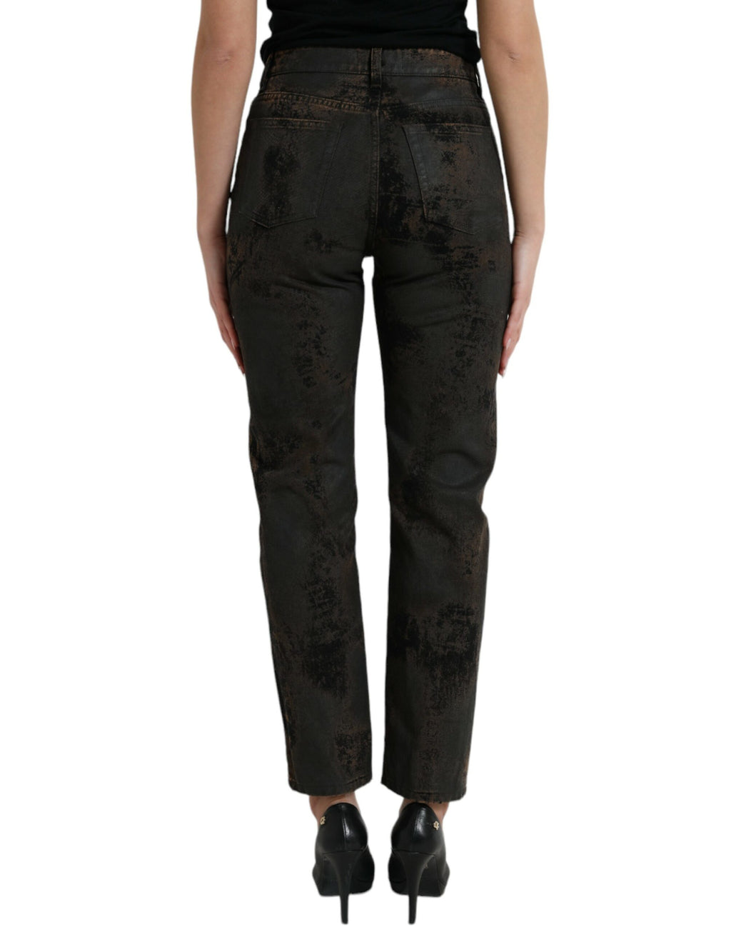 Dolce & Gabbana Braune BOYFRIEND Jeans aus Baumwoll-Denim mit mittlerer Taille