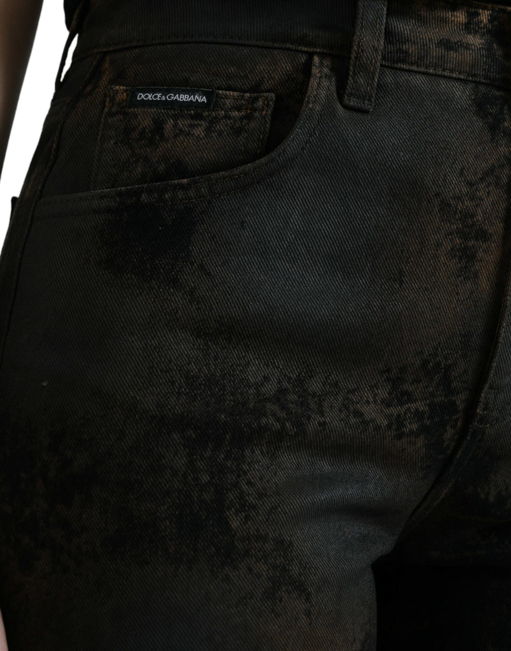 Dolce & Gabbana Braune BOYFRIEND Jeans aus Baumwoll-Denim mit mittlerer Taille