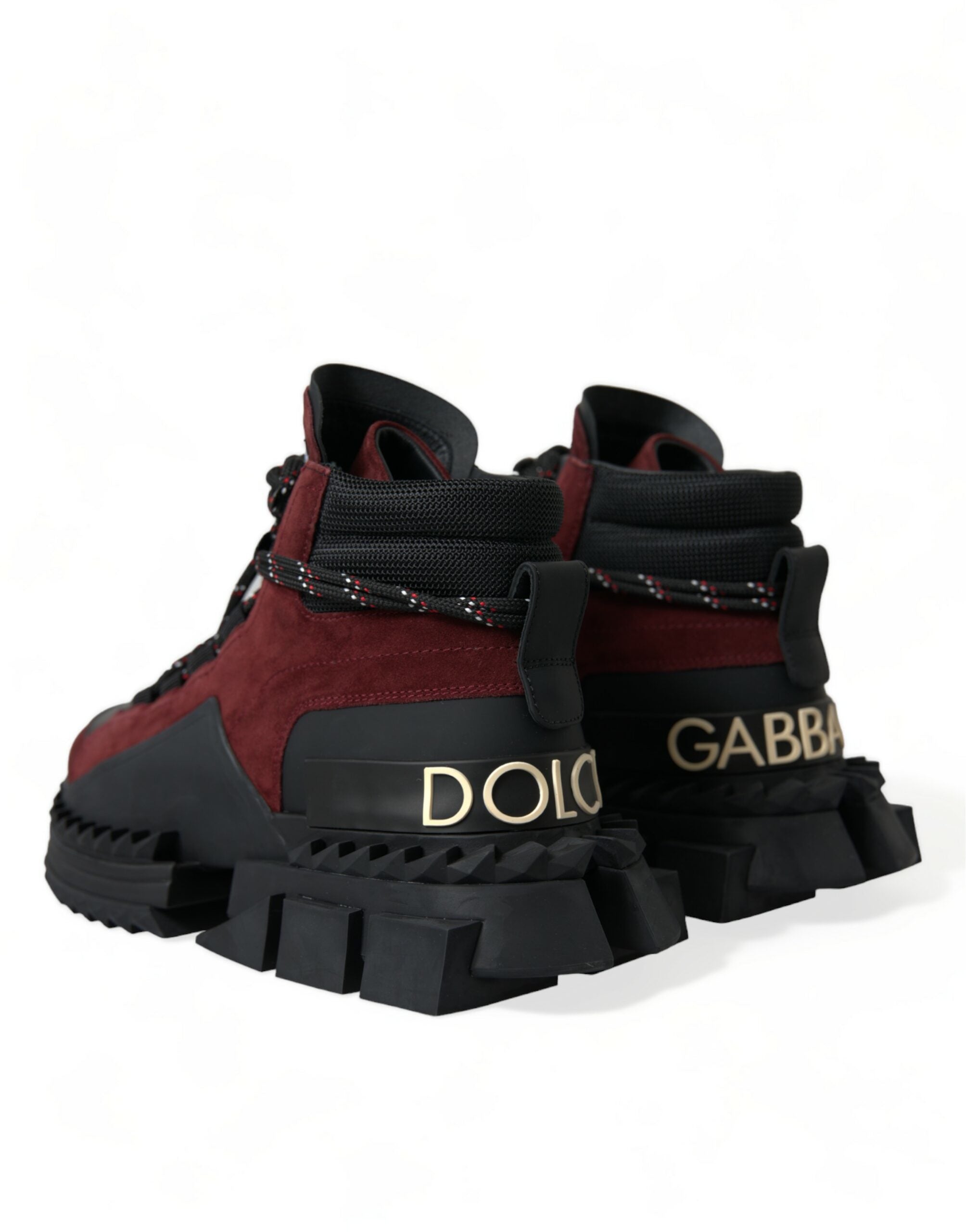 Dolce & Gabbana Burgundy Super King High Top Männer Turnschuhe Schuhe
