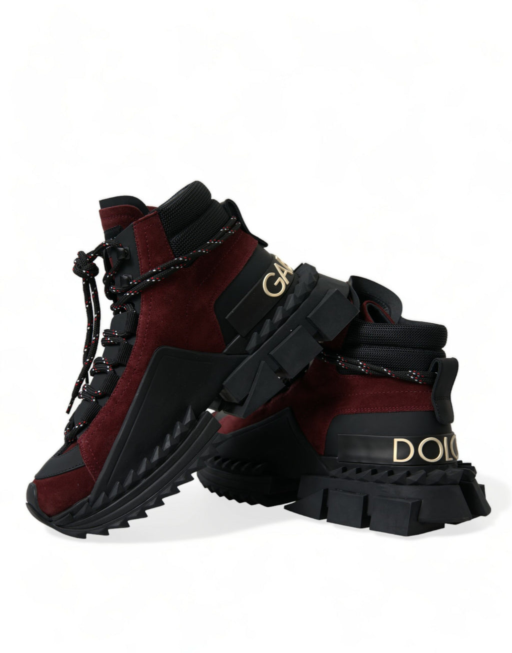 Dolce & Gabbana Burgundy Super King High Top Männer Turnschuhe Schuhe