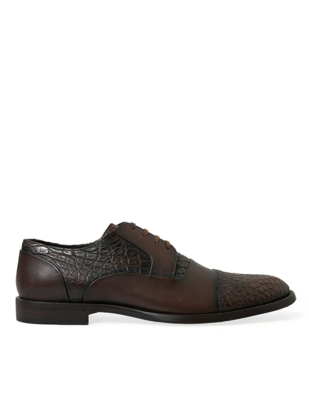 Dolce & Gabbana Braune Exotische Leder Schnürschuhe Oxford Dress Schuhe