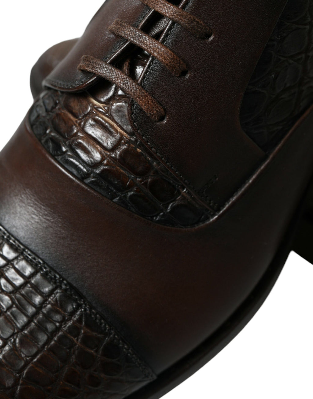 Dolce & Gabbana Braune Exotische Leder Schnürschuhe Oxford Dress Schuhe