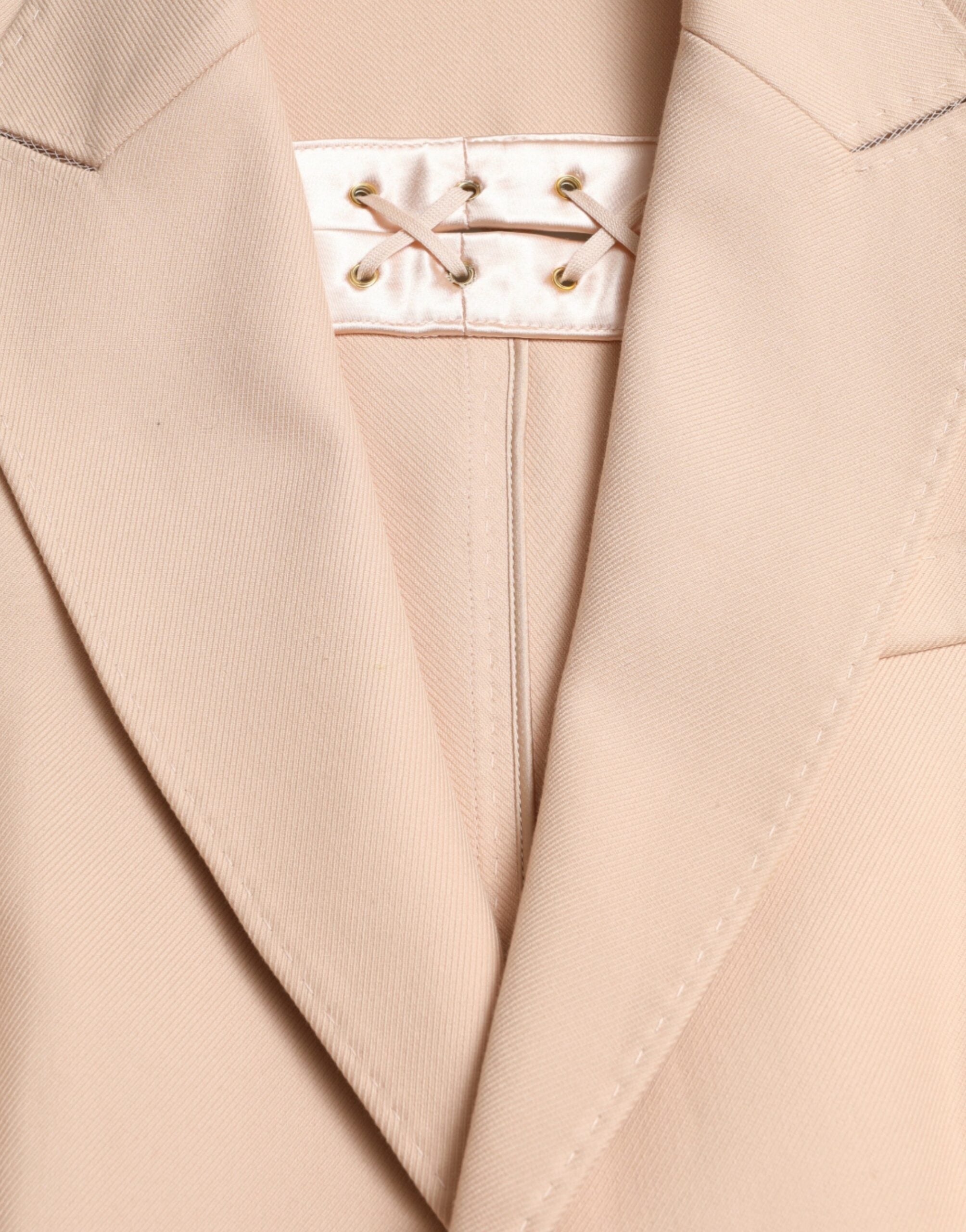 Dolce & Gabbana Beige Baumwolle Einreihiger Langmantel Jacke