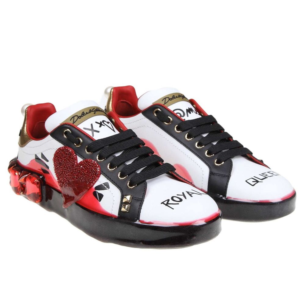 Dolce & Gabbana Weißes Kalbsleder Damen Sneaker