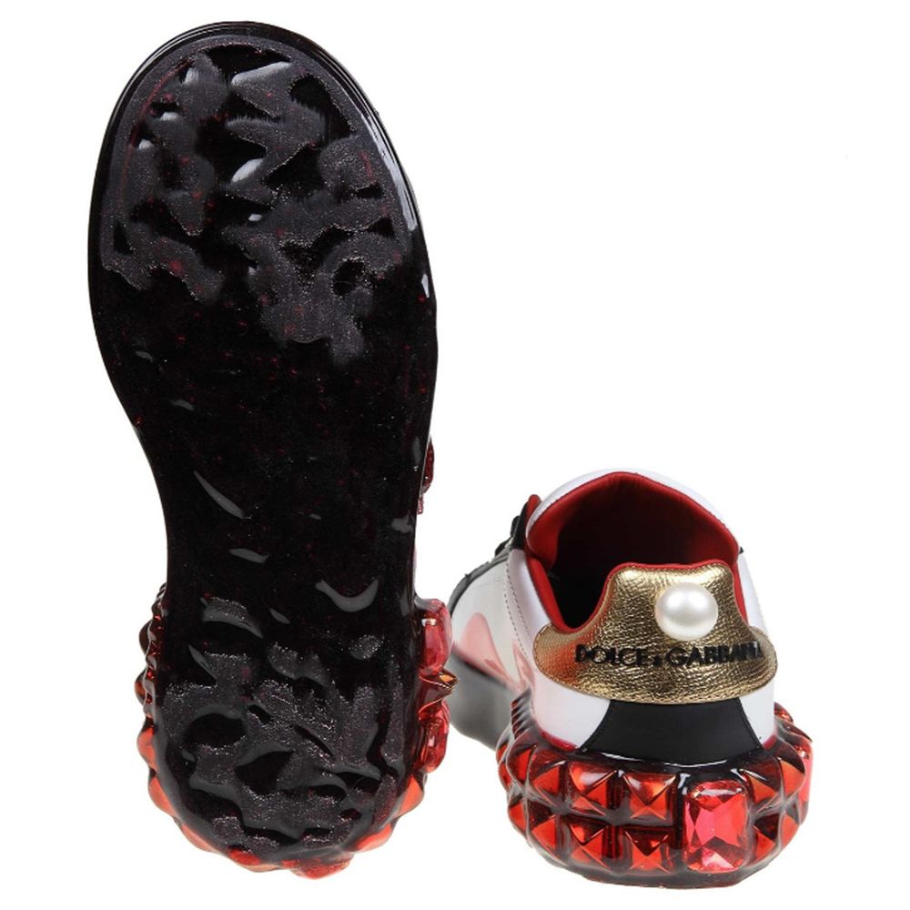 Dolce & Gabbana Weißes Kalbsleder Damen Sneaker