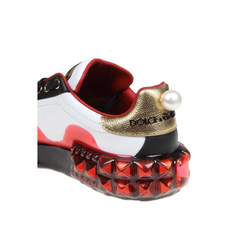 Dolce & Gabbana Weißes Kalbsleder Damen Sneaker