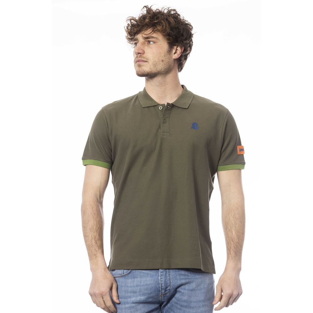Invicta Grünes Baumwoll-Poloshirt für Männer