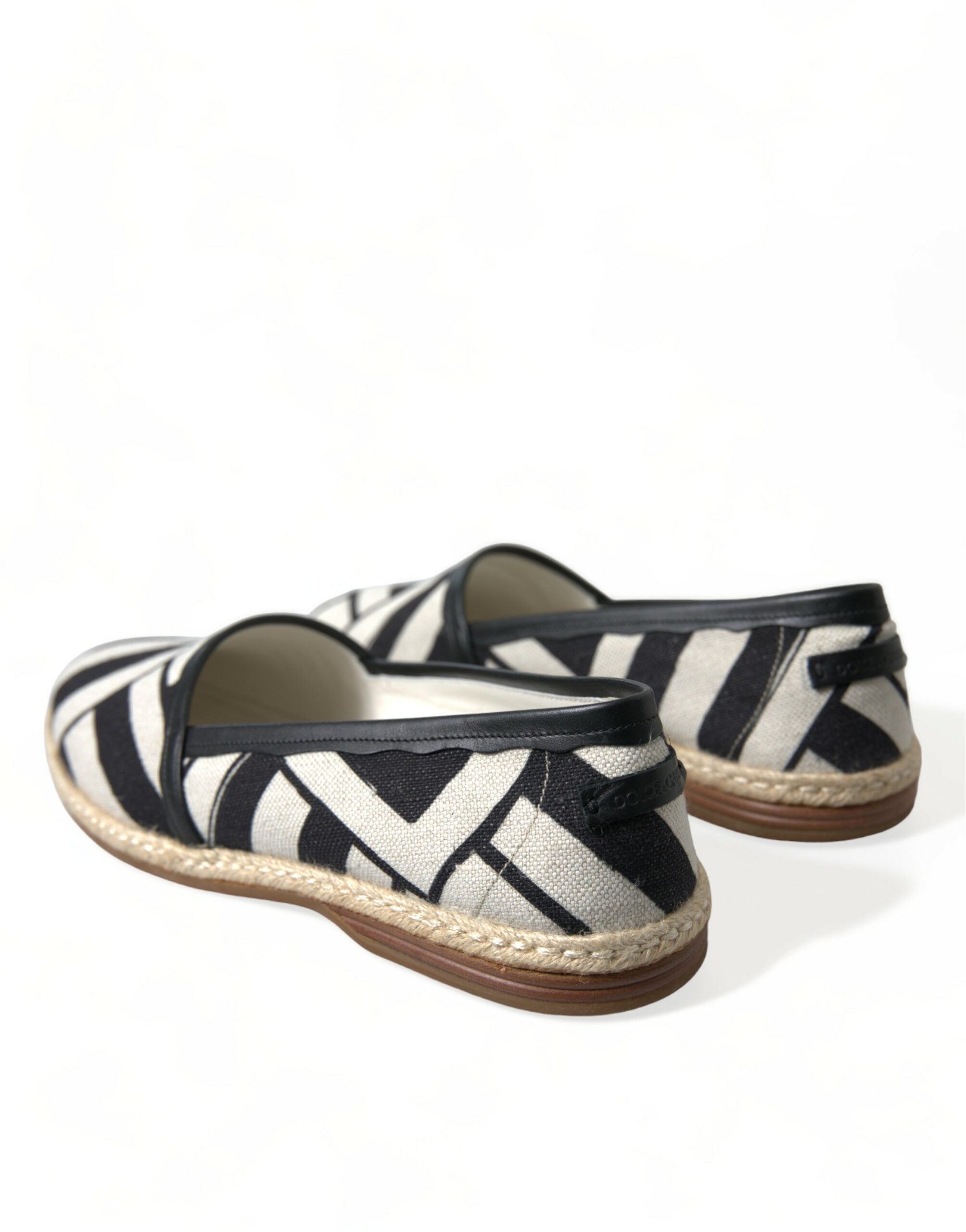 Dolce & Gabbana Beige Schwarz Gestreifte Canvas Espadrilles MONDELLO Schuhe