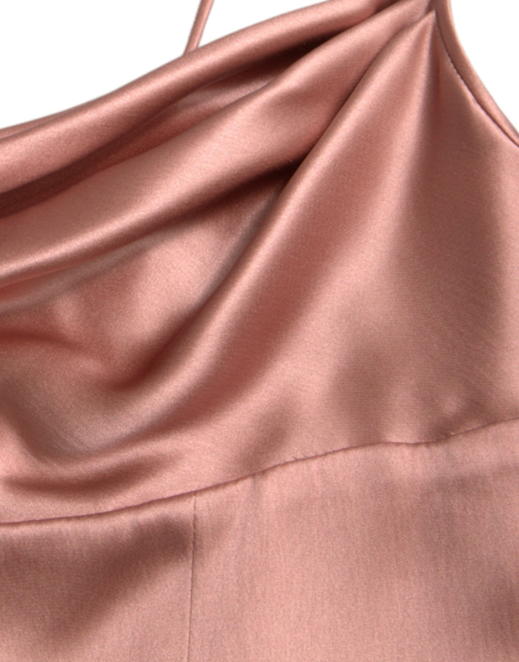 Dolce & Gabbana Rosa Seiden-Spaghetti-Träger Langes Kleid