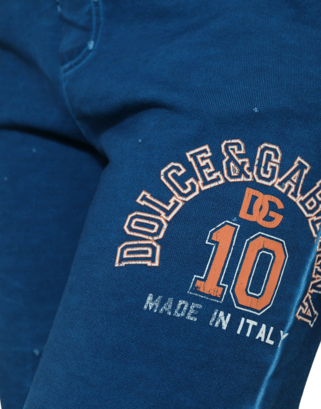 Dolce & Gabbana Blaue Logo-Baumwoll-Jogger-Sweatpants Hose