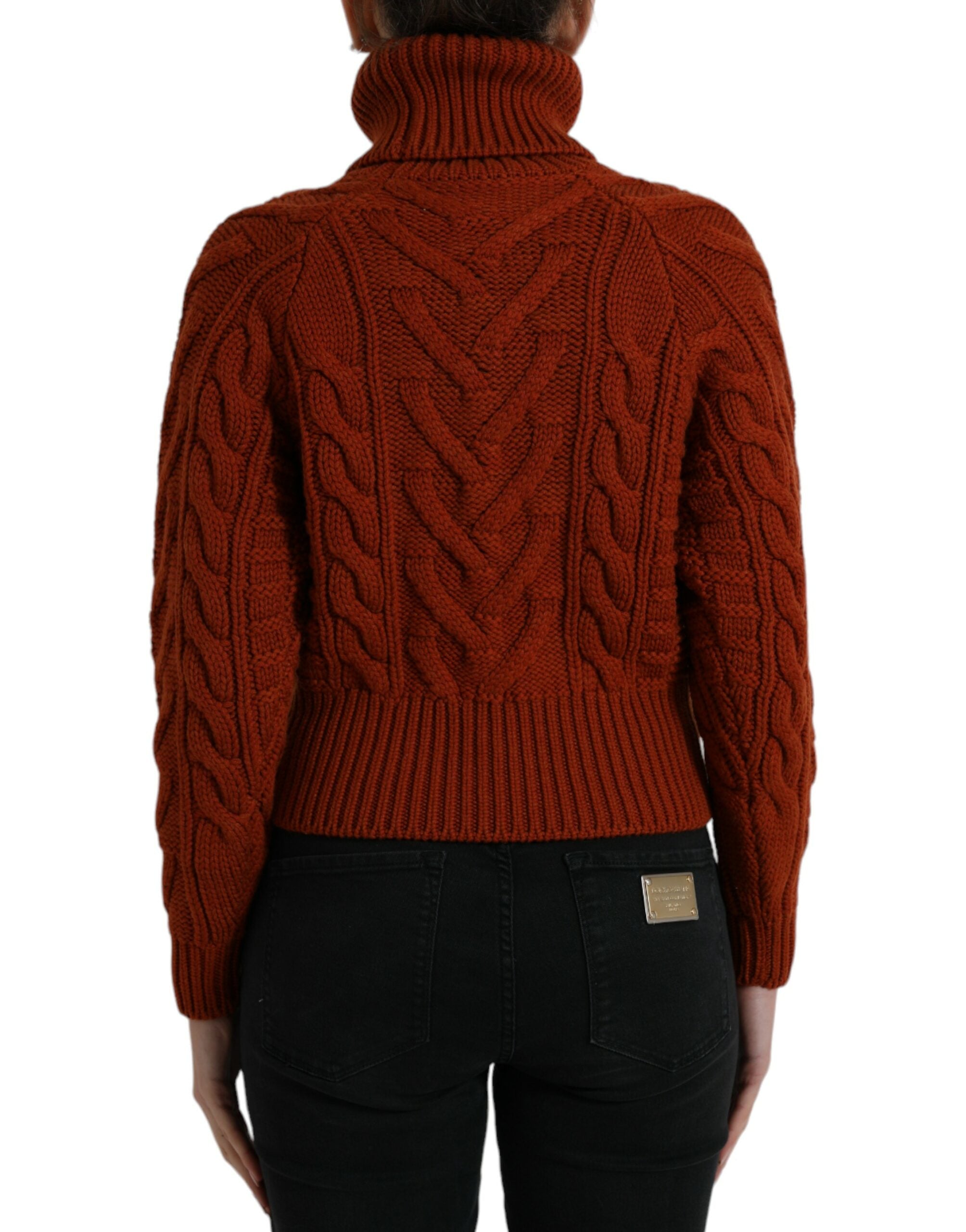 Dolce & Gabbana Brauner Wollstrick-Rollkragenpullover