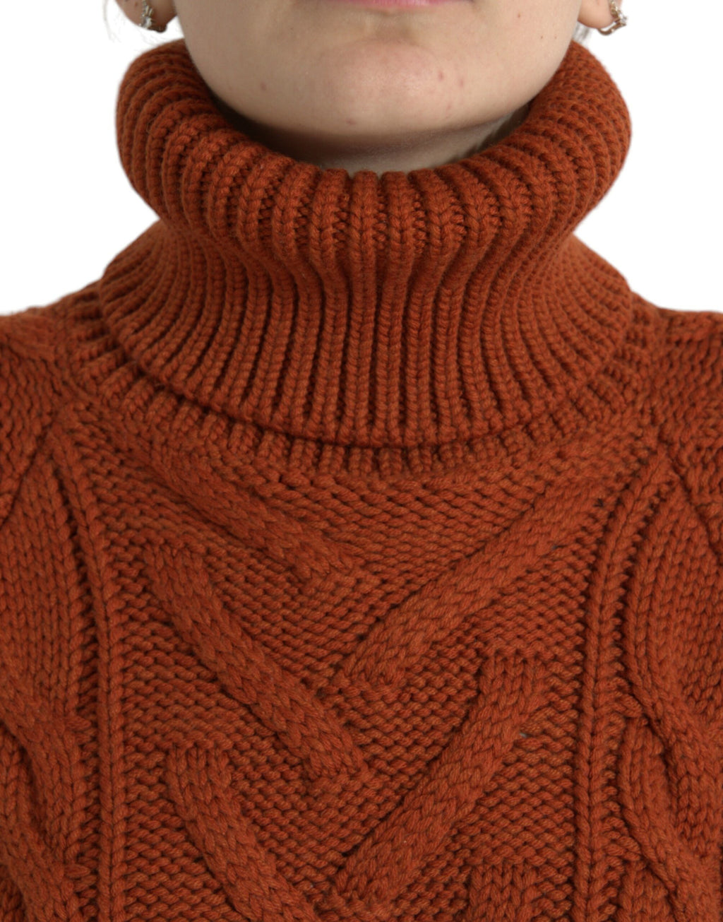 Dolce & Gabbana Brauner Wollstrick-Rollkragenpullover