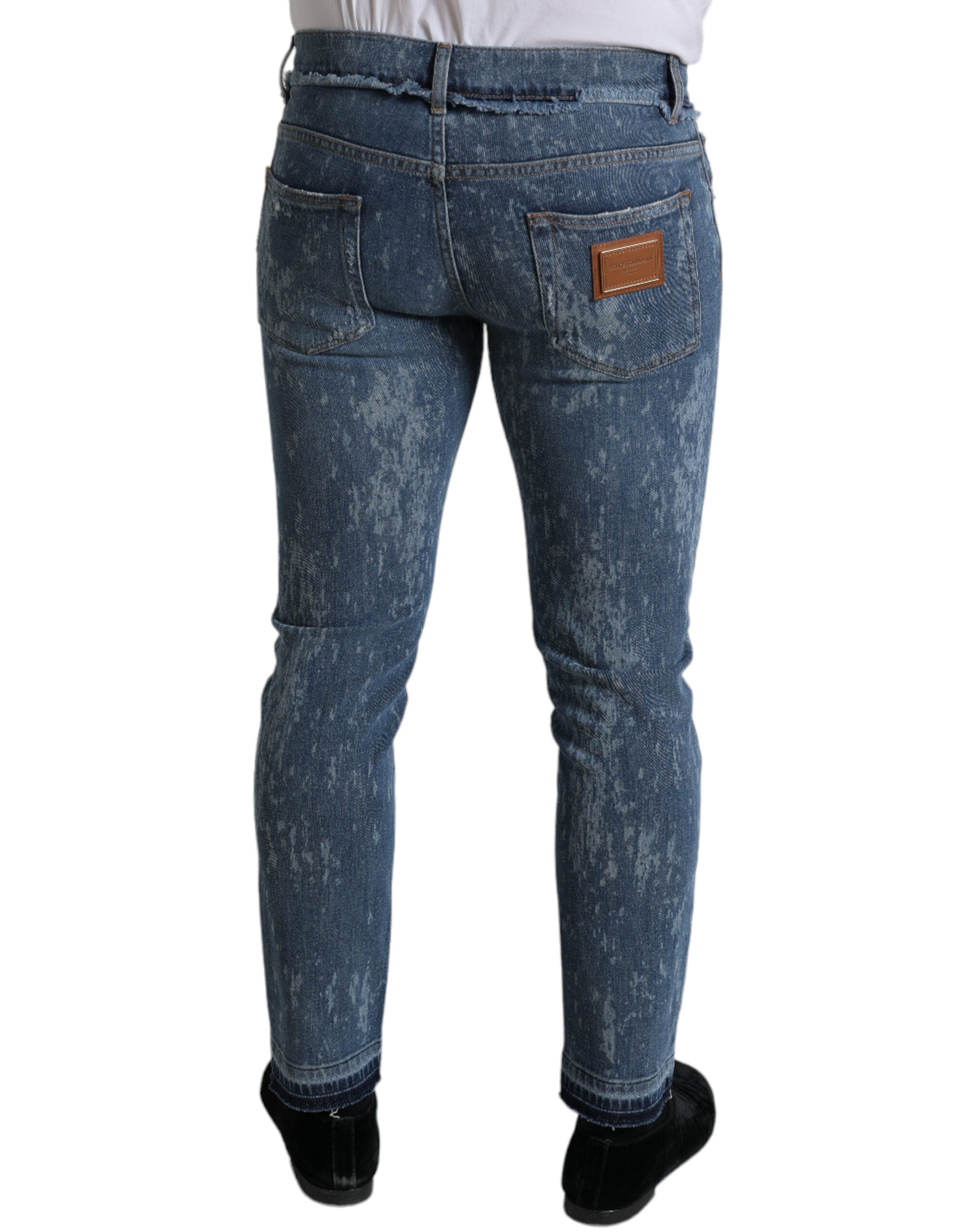 Dolce & Gabbana Blau gewaschene Skinny Cotton Stretch Denim Jeans