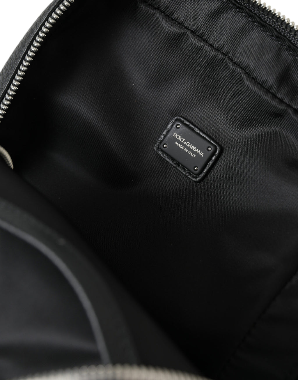 Dolce & Gabbana Schwarzes Kalbsleder Logo Palermo Rucksack Tasche