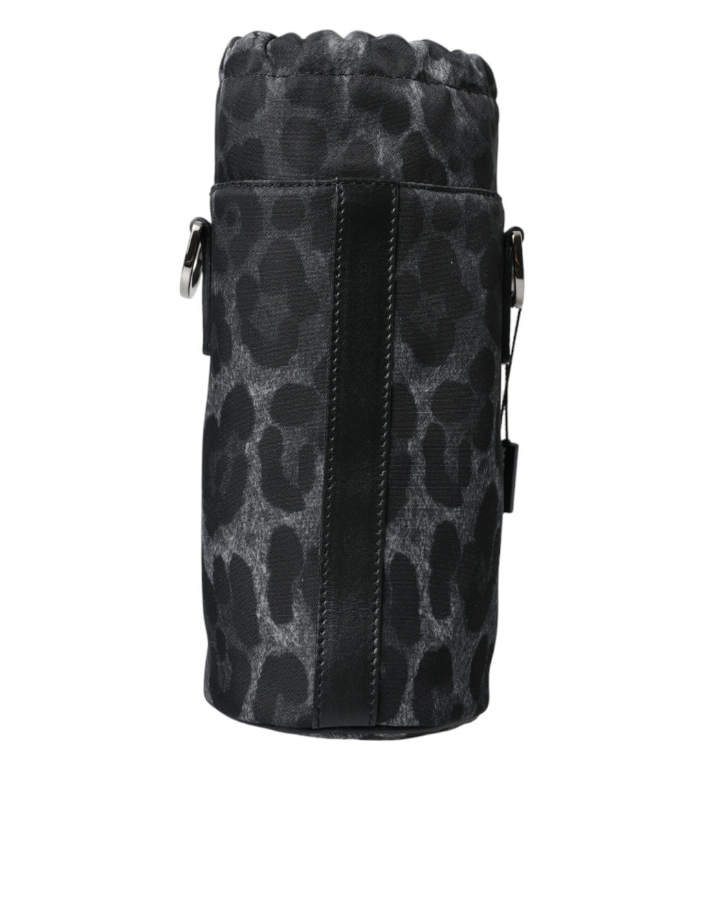 Dolce & Gabbana Schwarzer Leopard Runde schlanke Tote Flaschenhaltertasche