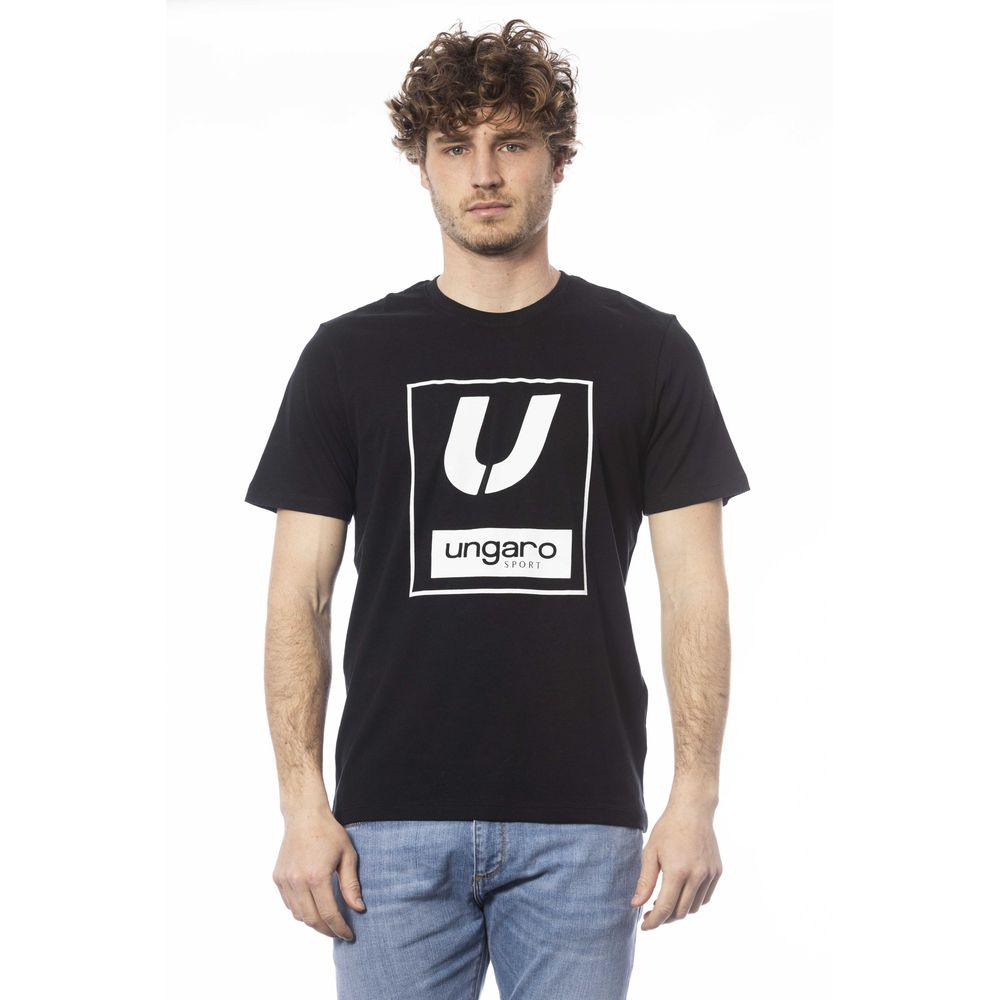Ungaro Sport Schwarzes Baumwolle Männer T-Shirt