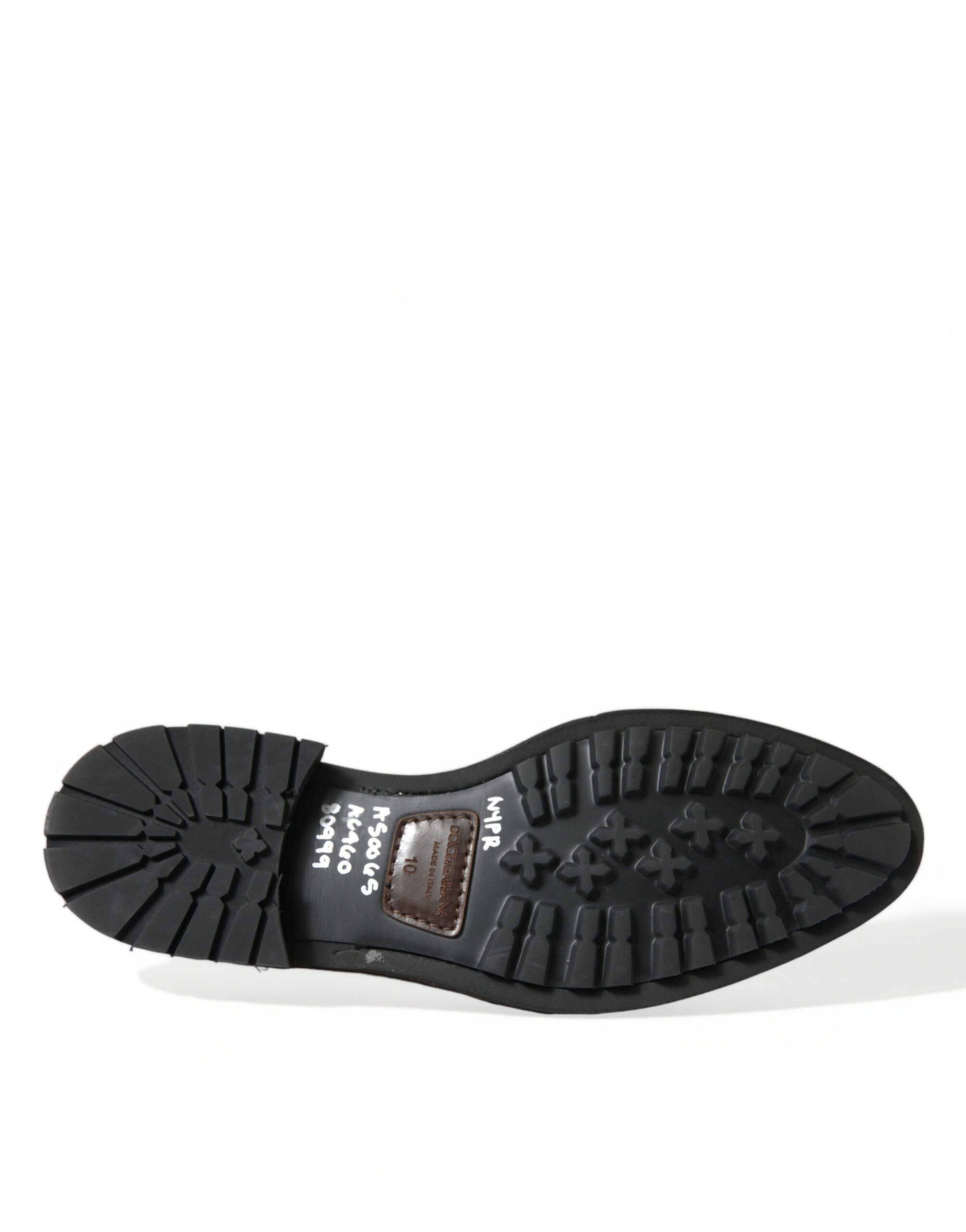 Dolce & Gabbana Schwarzes Leder Nieten Loafers Kleid Schuhe