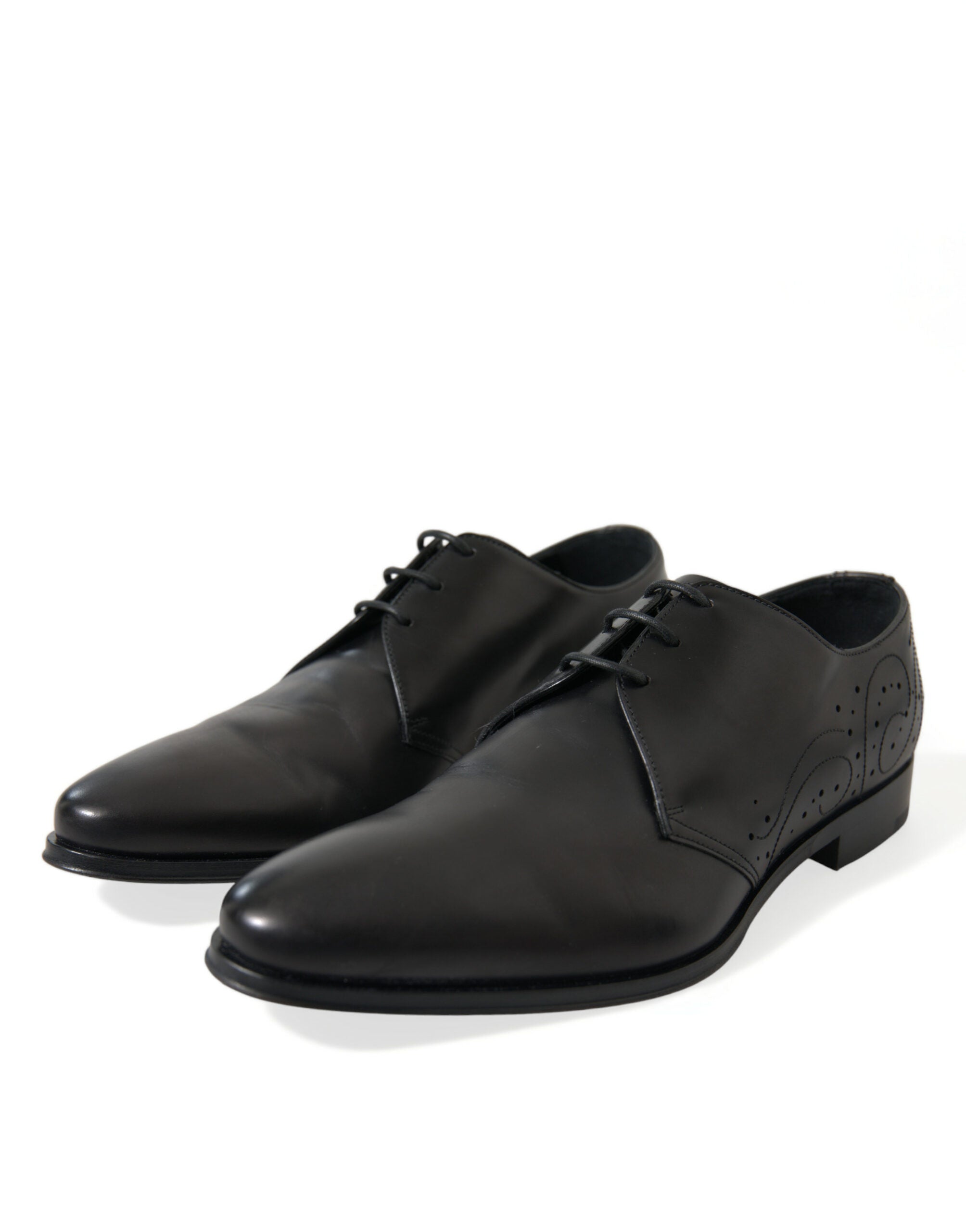 Dolce & Gabbana Schwarze Leder Schnürschuhe Formal Derby Dress Schuhe