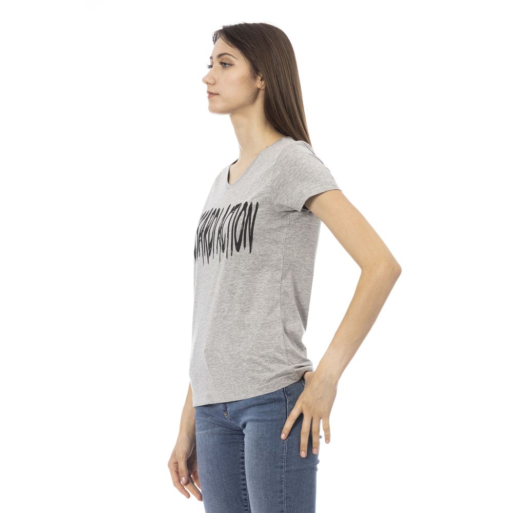 Trussardi Action Graues Baumwoll-T-Shirt für Frauen