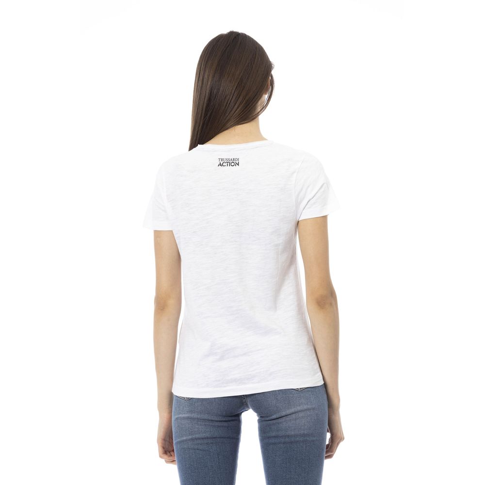 Trussardi Action Weißes T-Shirt aus Baumwolle für Frauen