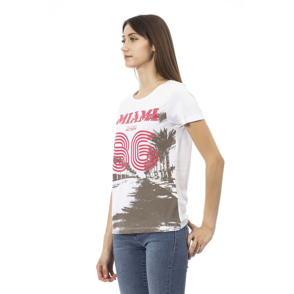 Trussardi Action Weißes T-Shirt aus Baumwolle für Frauen