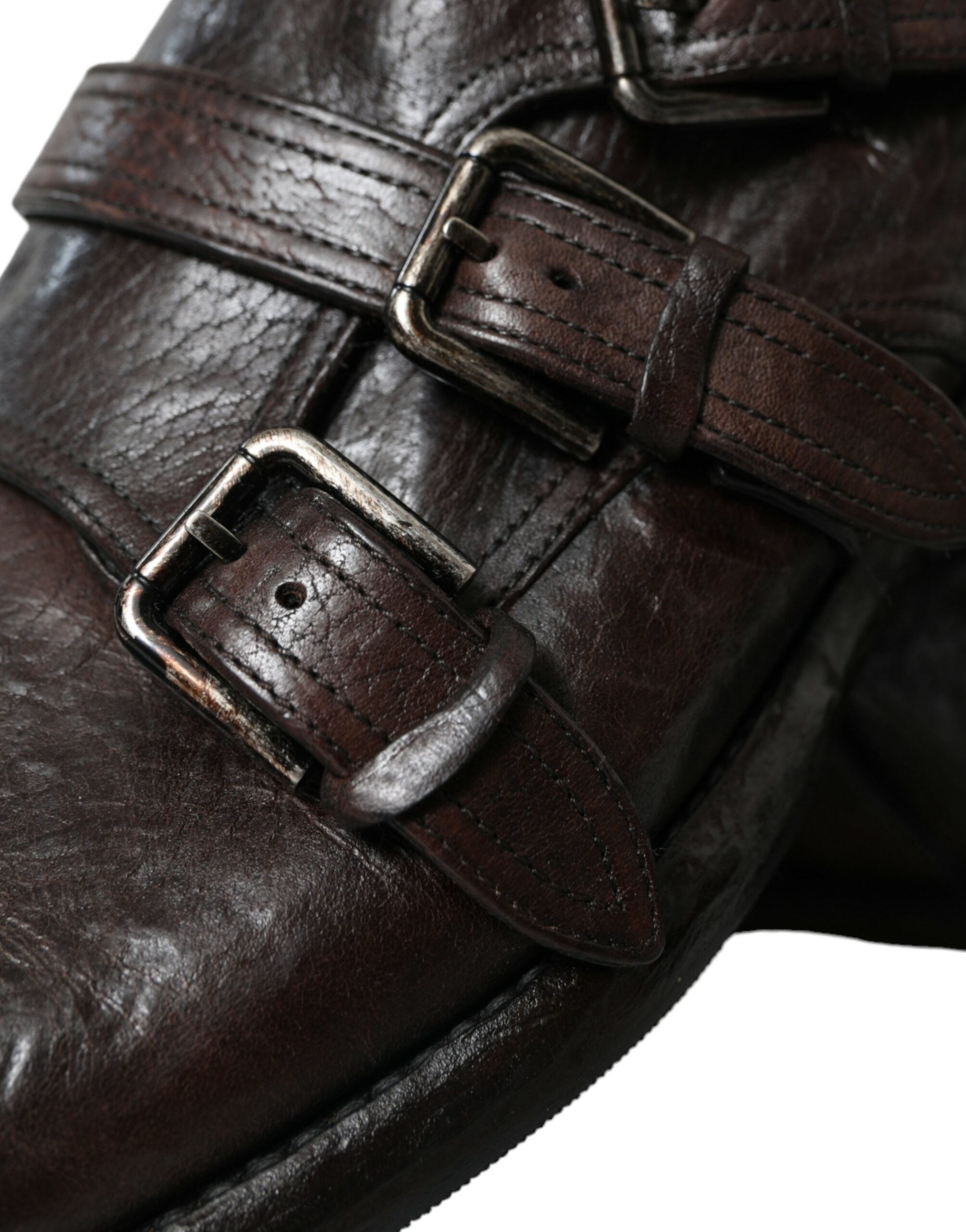 Dolce & Gabbana Braune Lederriemen-Schuhe für formelle Anlässe