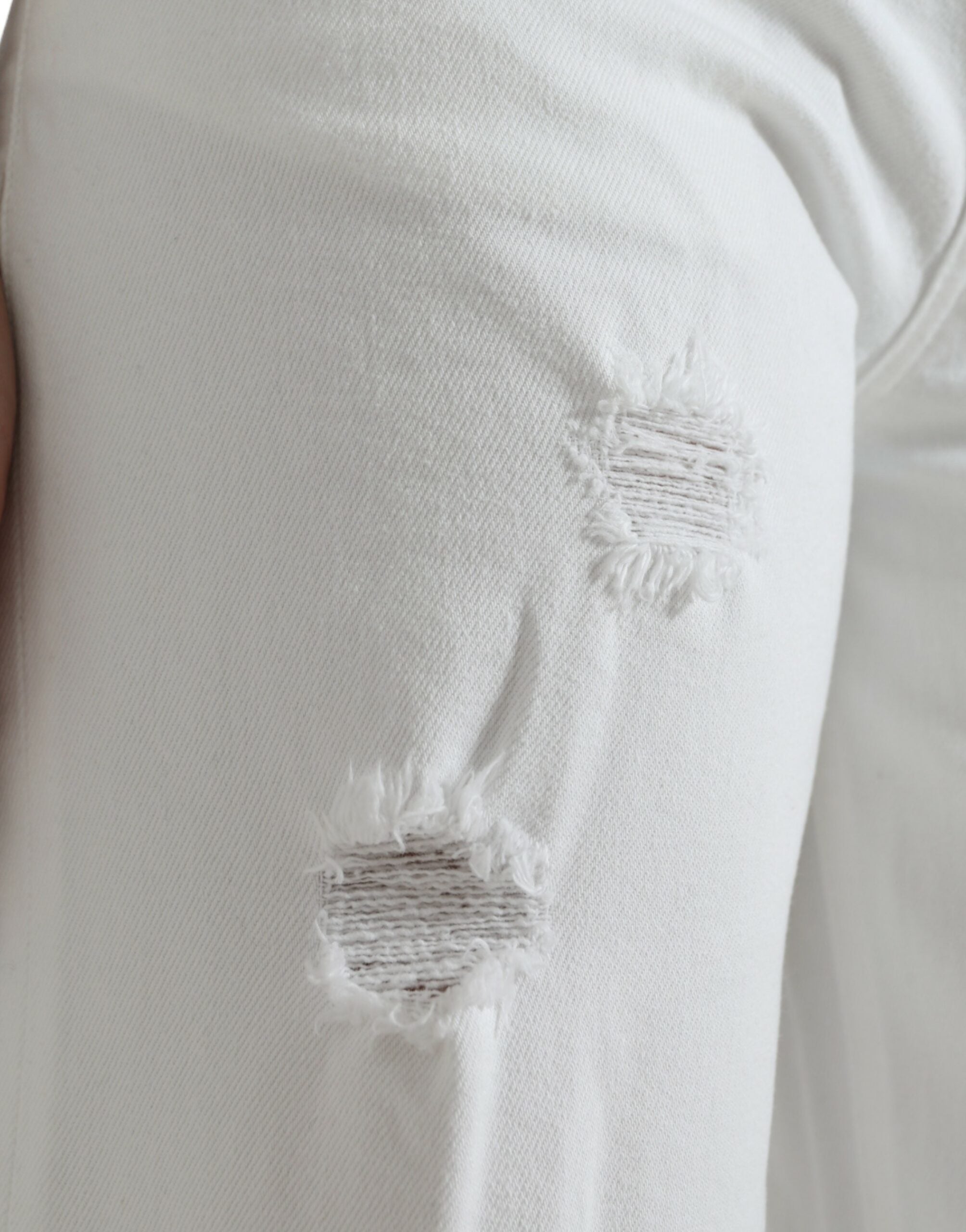 Dolce & Gabbana Weiße Baumwoll-Cropped Denim-Jeans mit weitem Bein