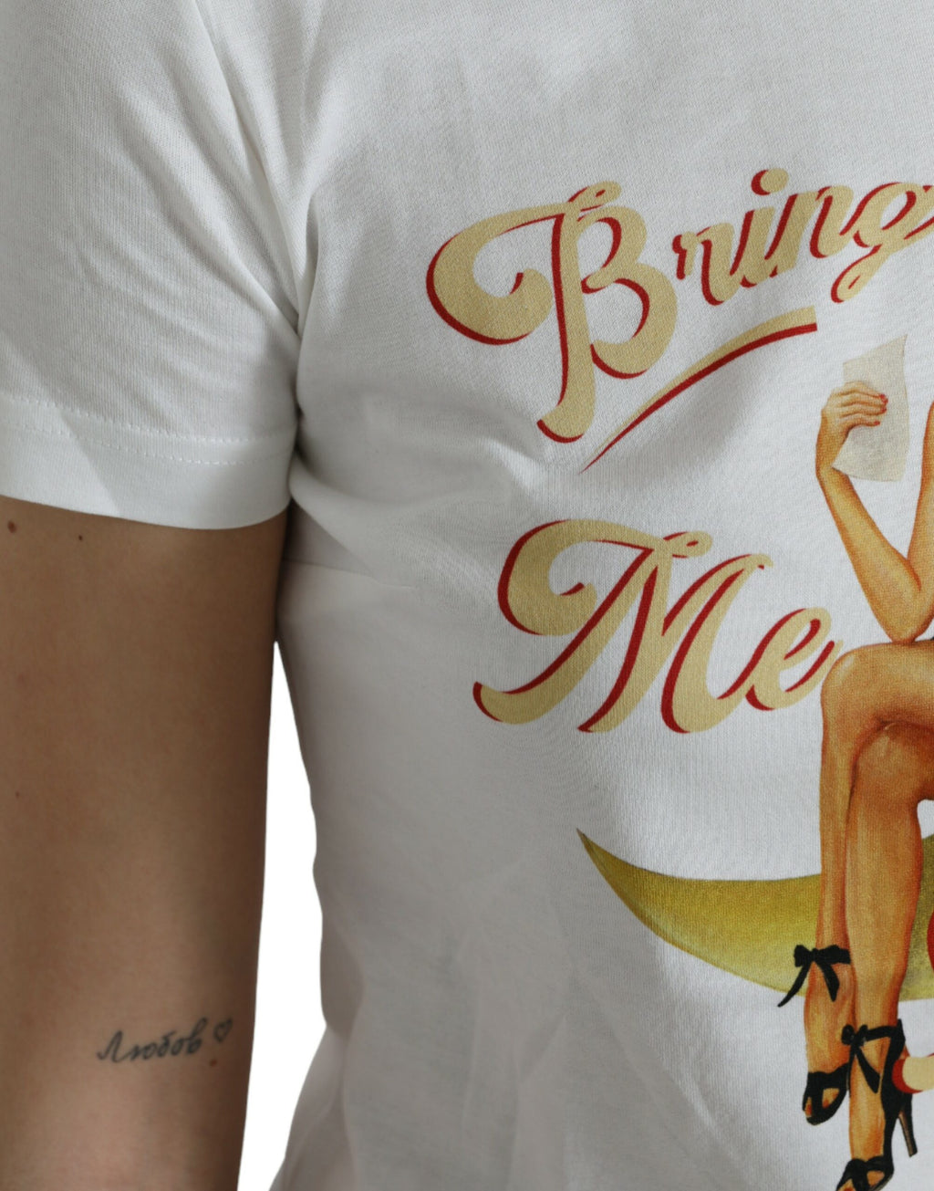 Dolce & Gabbana Weißes Bring Me To The Moon T-shirt Top