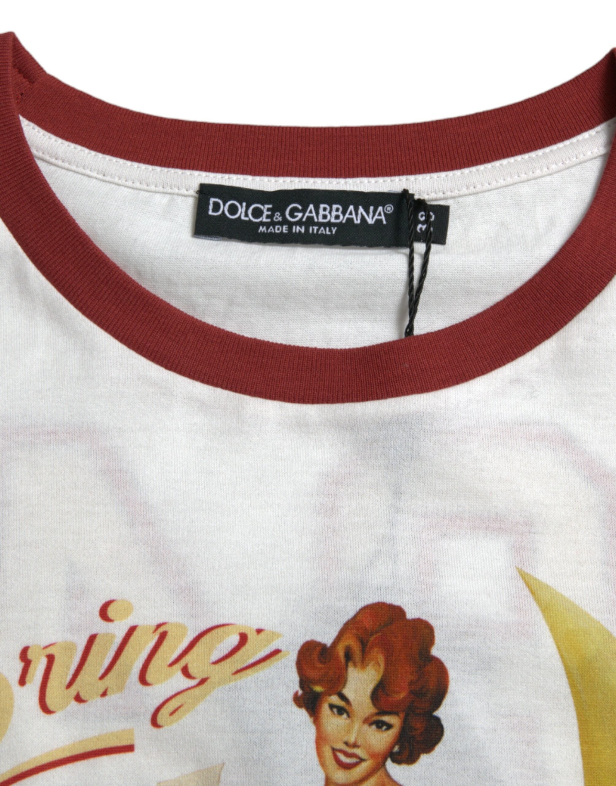 Dolce & Gabbana Weißes Bring Me To The Moon T-shirt Top